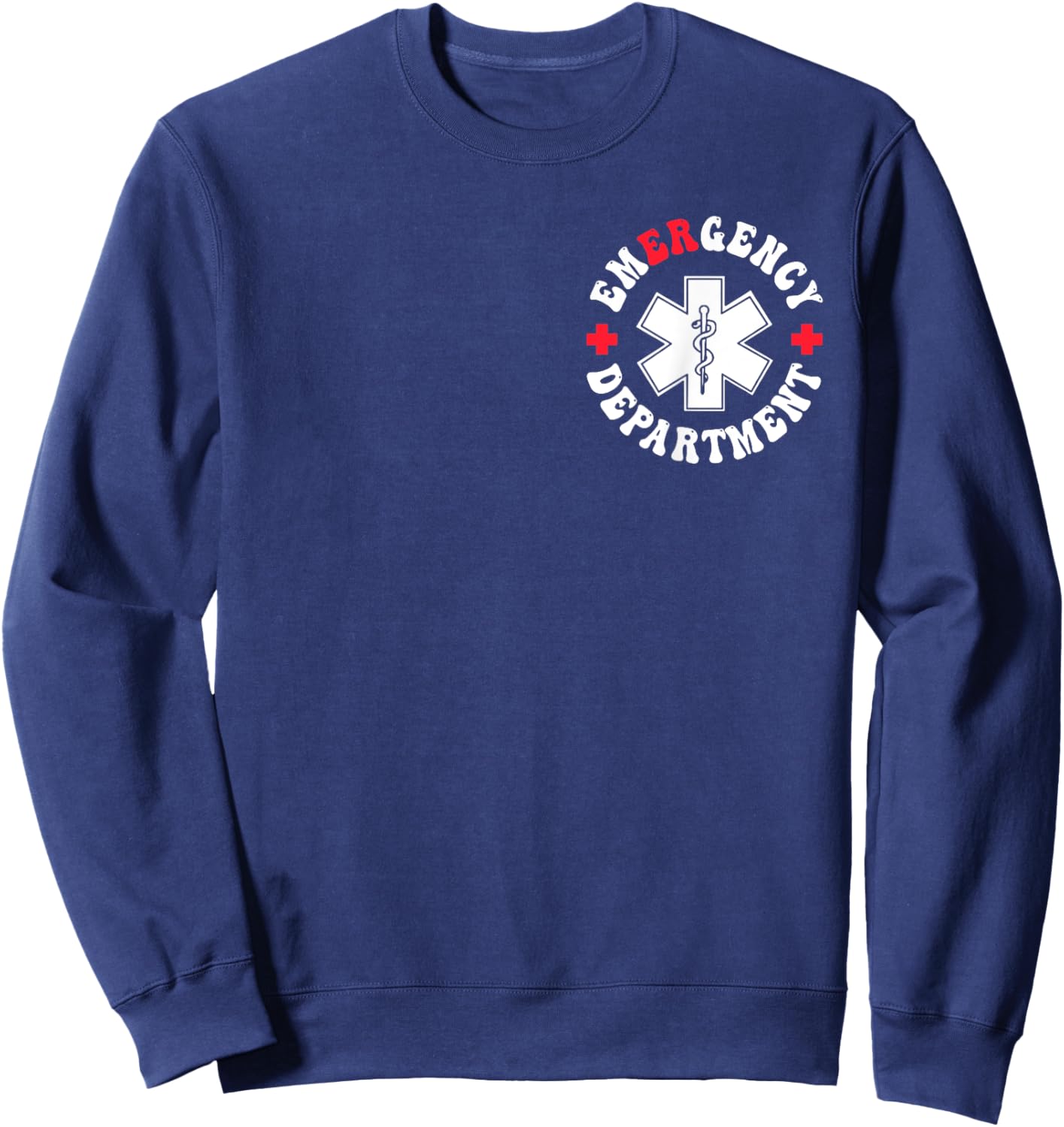 Groovy Pocket Emergency Department Er Nurse Er Dept Er Room Sweatshirt - Sweatshirt | Navy