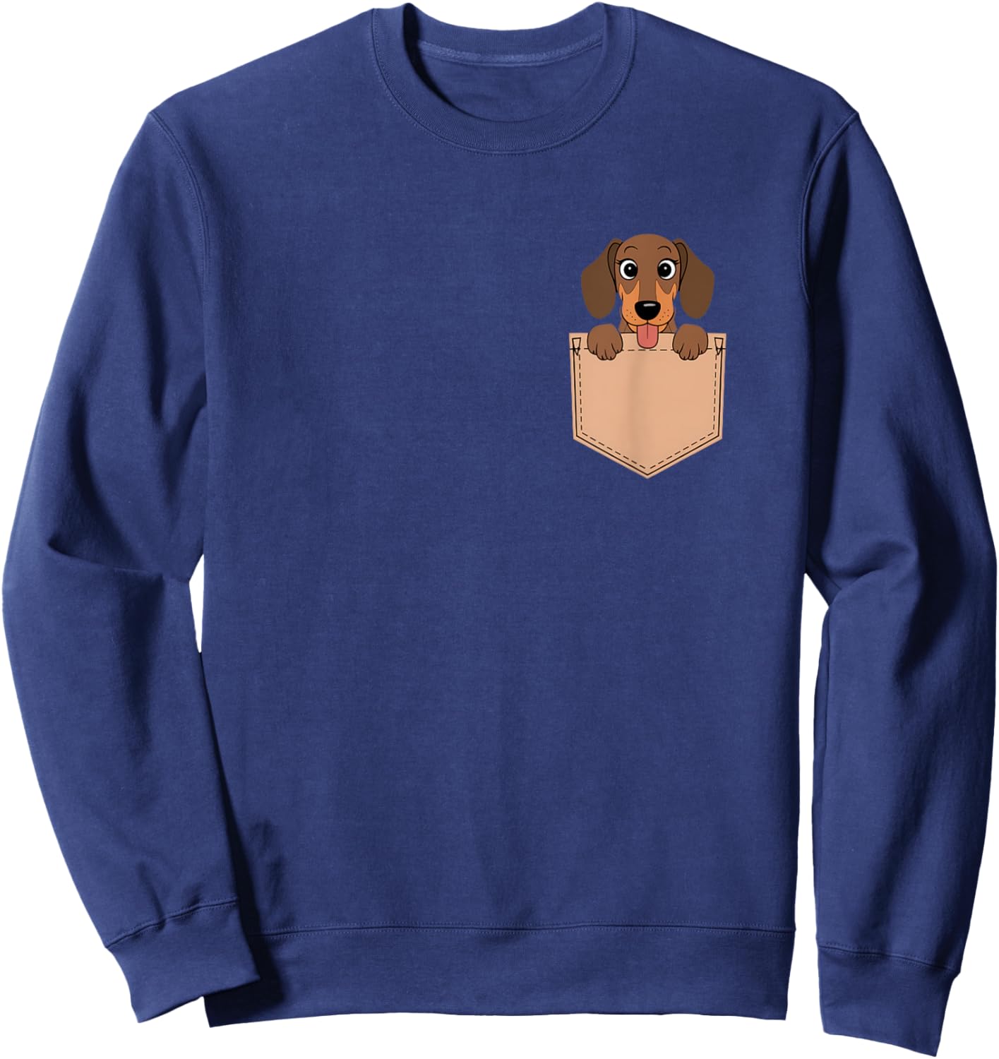 Dachshunds In Pocket Dog Owner Cute Puppy Lover Men Women Kids Sweatshirt - Sweatshirt | Navy