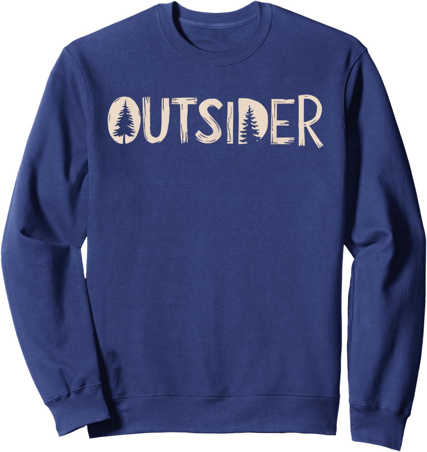 Outsider Mountains Forest Fishing Camping Hiking Wilderness Sweatshirt - Sweatshirt | Navy