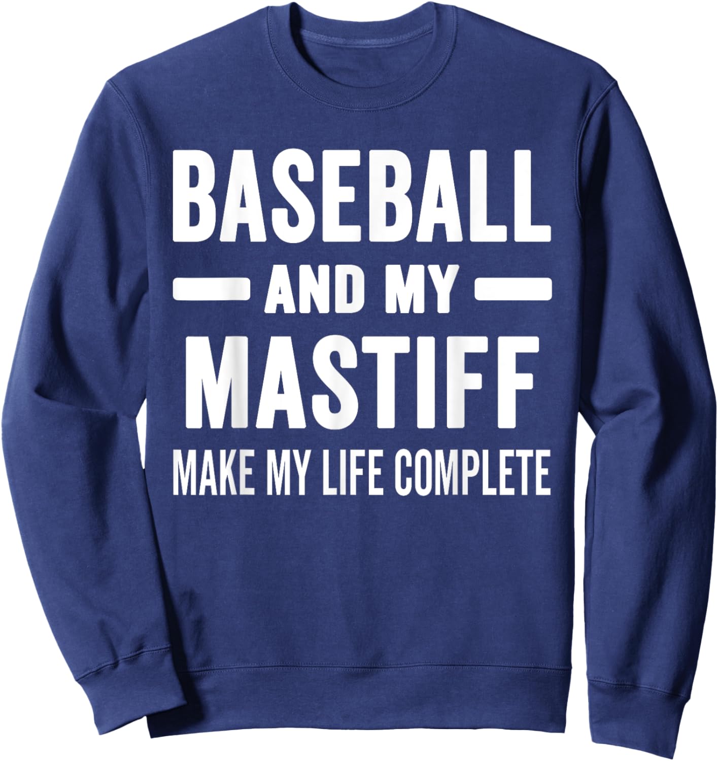 Baseball And My Mastiff Mama Shirt Dog Lover Baseball Mom Men Women Sweatshirt - Sweatshirt | Navy
