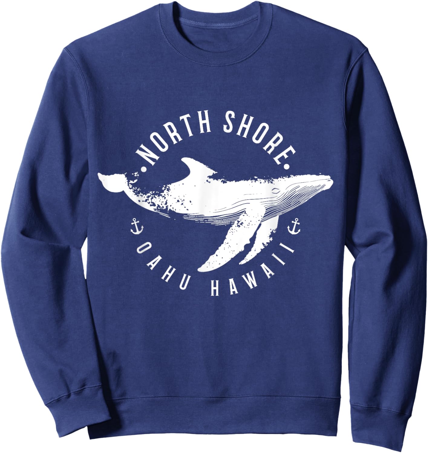 North Shore Uaho Hawaii Surfer Souvenir Whale Ocean Nautical Sweatshirt - Sweatshirt | Navy