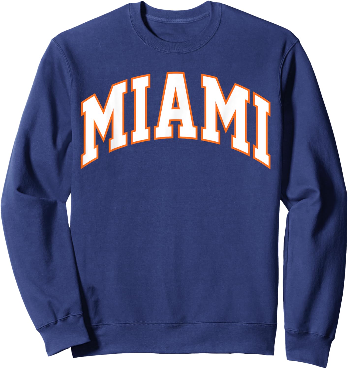 Retro Miami Men Miami Women Vintage Classic Orange Green FL Sweatshirt - Sweatshirt | Navy
