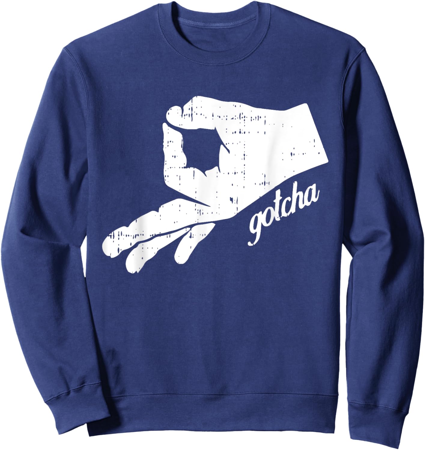 Ok Symbol Hand Gotcha Halloween Funny Circle Game Meme Sweatshirt - Sweatshirt | Navy