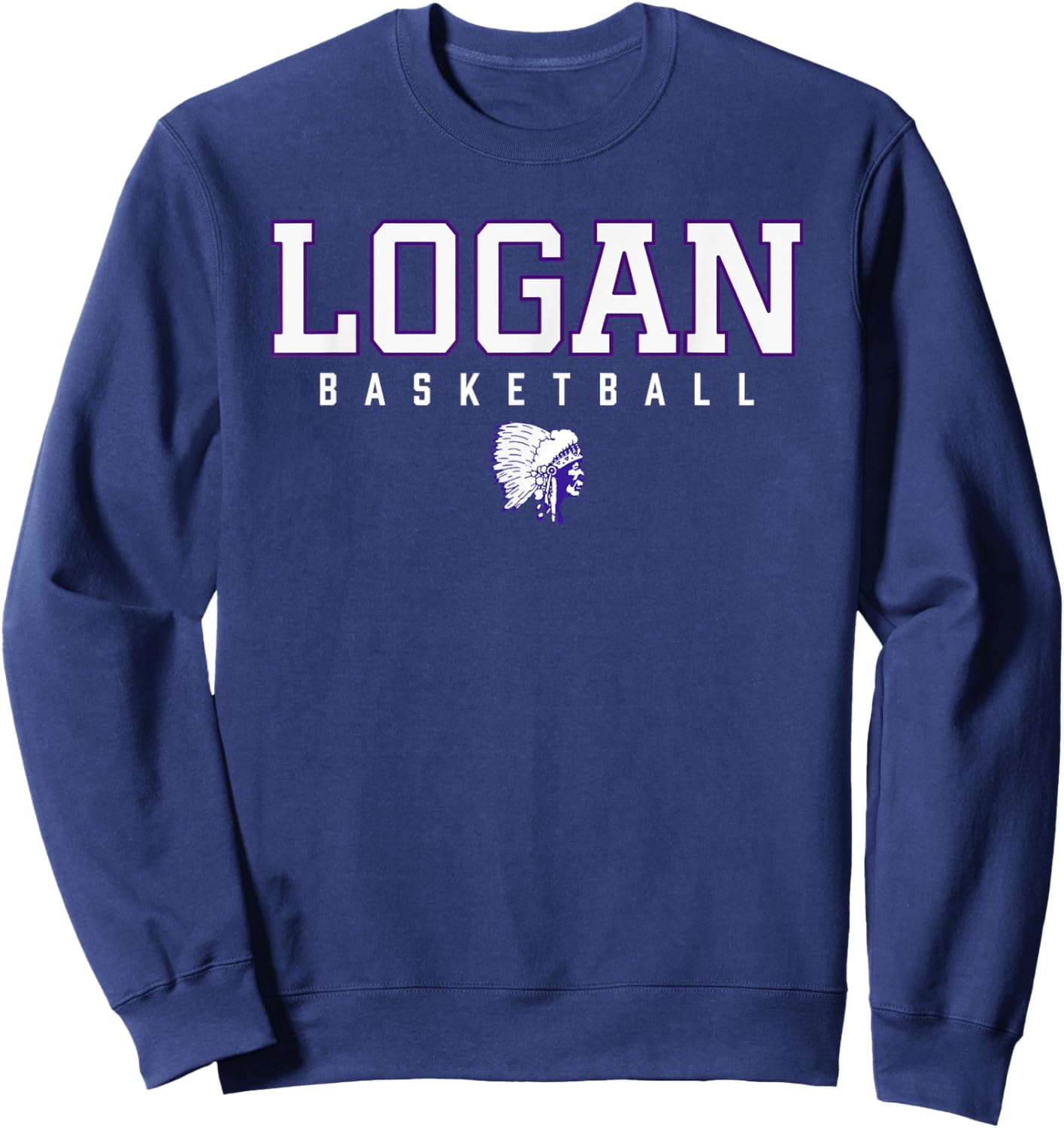 Logan Chieftains Logo Basketball HS Sweatshirt - Sweatshirt | Navy