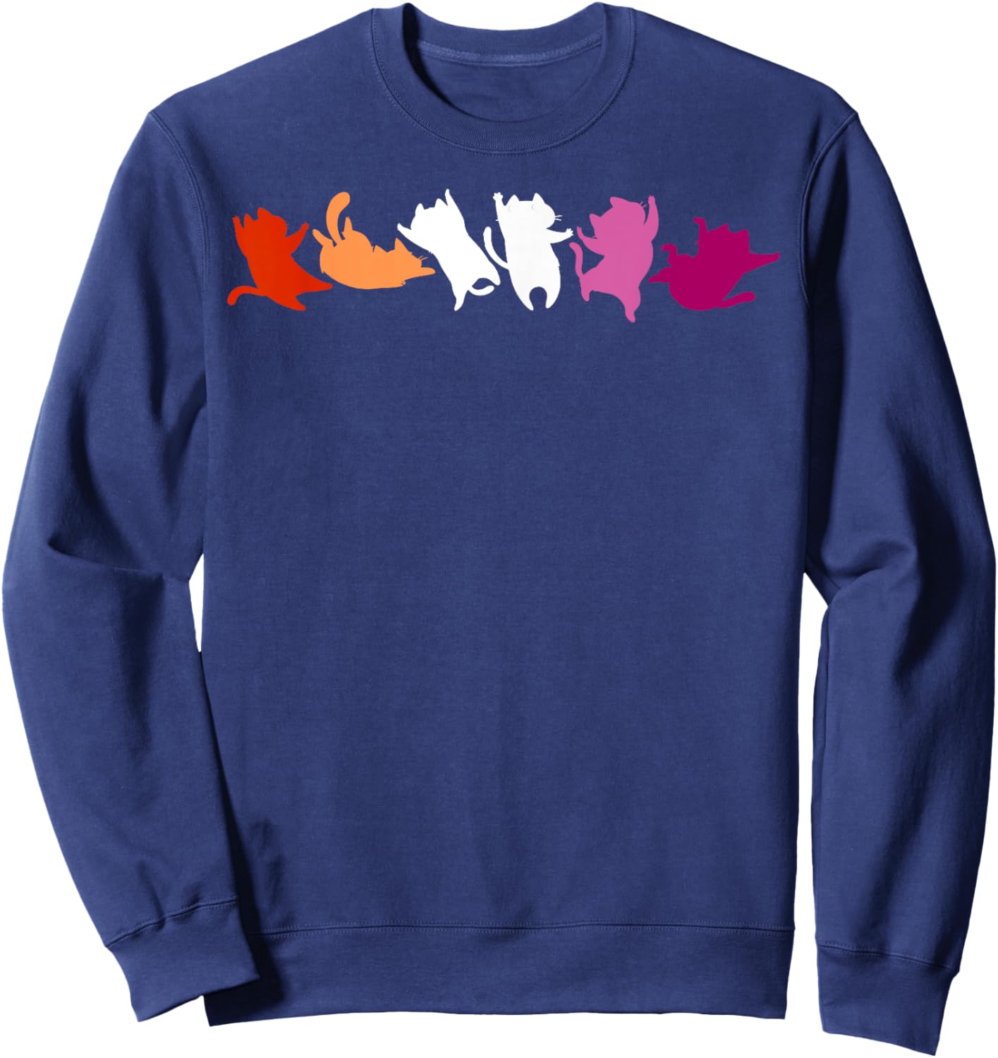 Playful Cats in Lesbian Pride Colors Cute & Fun Sweatshirt - Sweatshirt | Navy