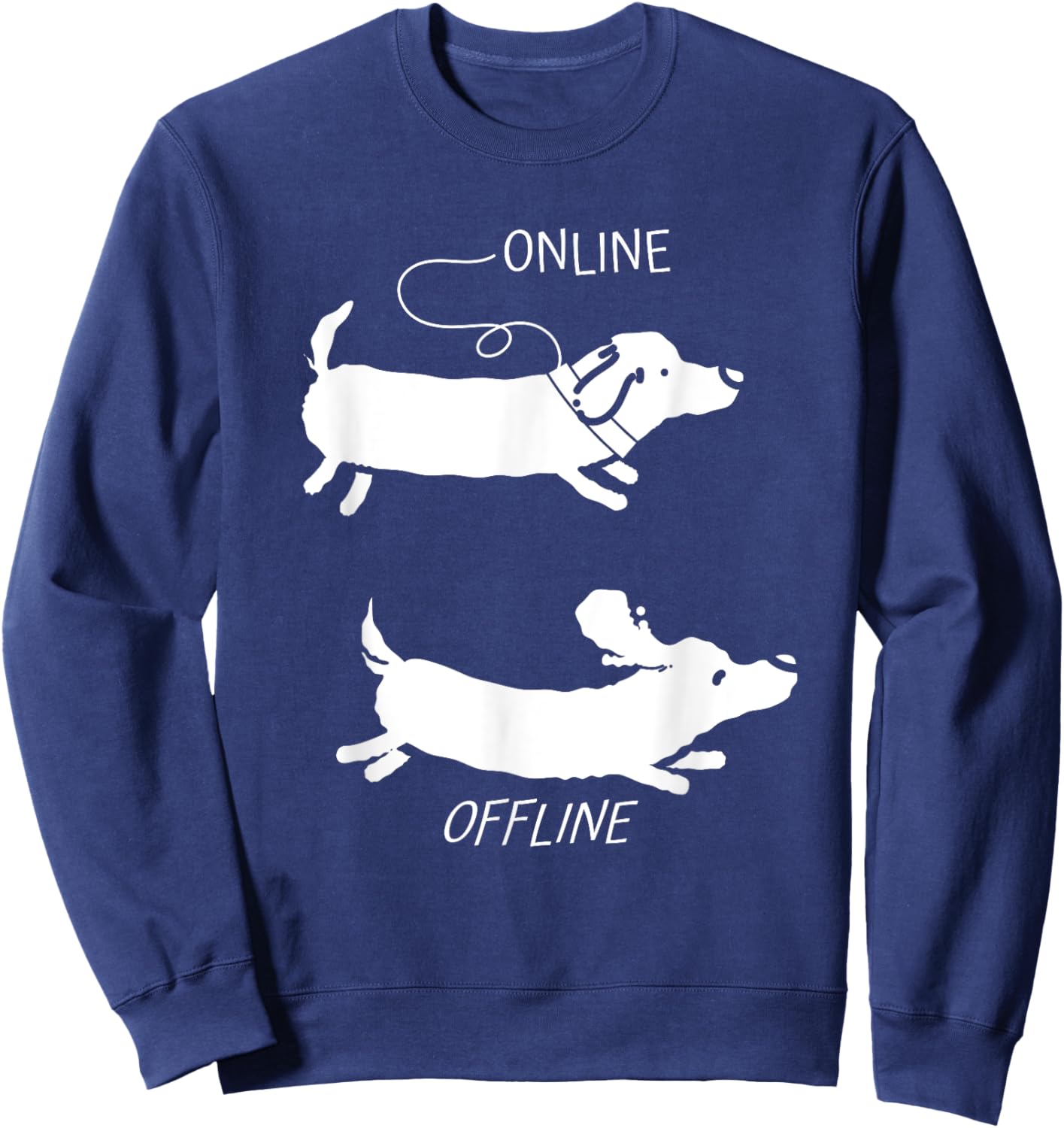 Rough-haired Dachshund Online Offline Dog Dachshund Sweatshirt - Sweatshirt | Navy