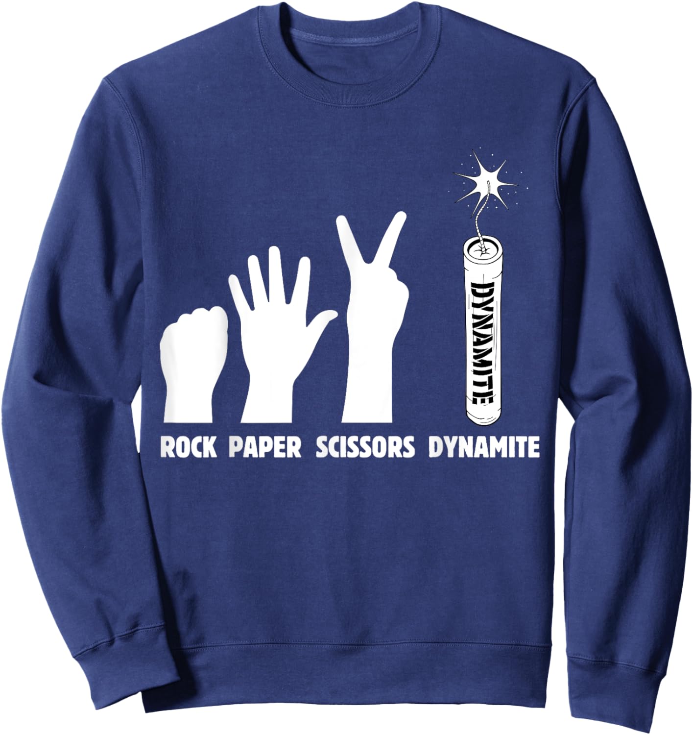 Paper Rock Scissors Dynamite | Explosive Demolition Sweatshirt - Sweatshirt | Navy