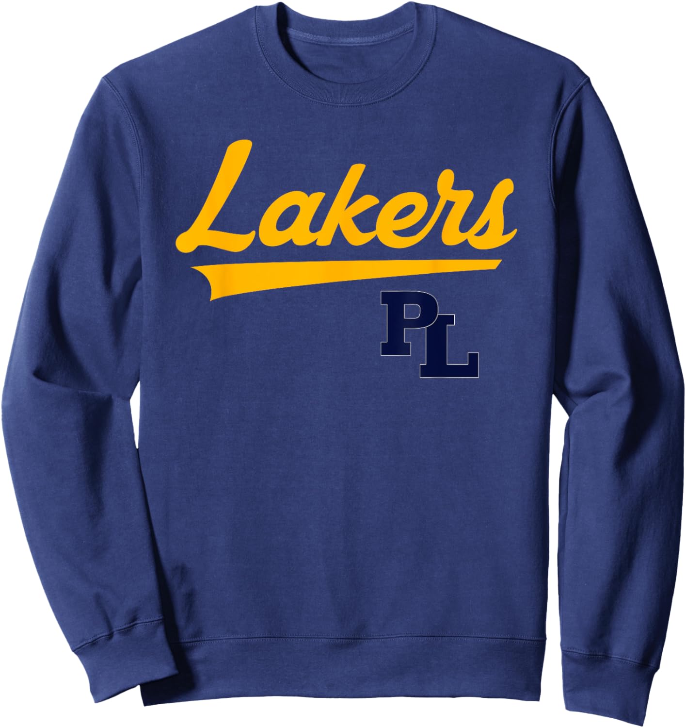 Prior Lake Lakers Logo Vintage Swoosh HS Sweatshirt - Sweatshirt | Navy