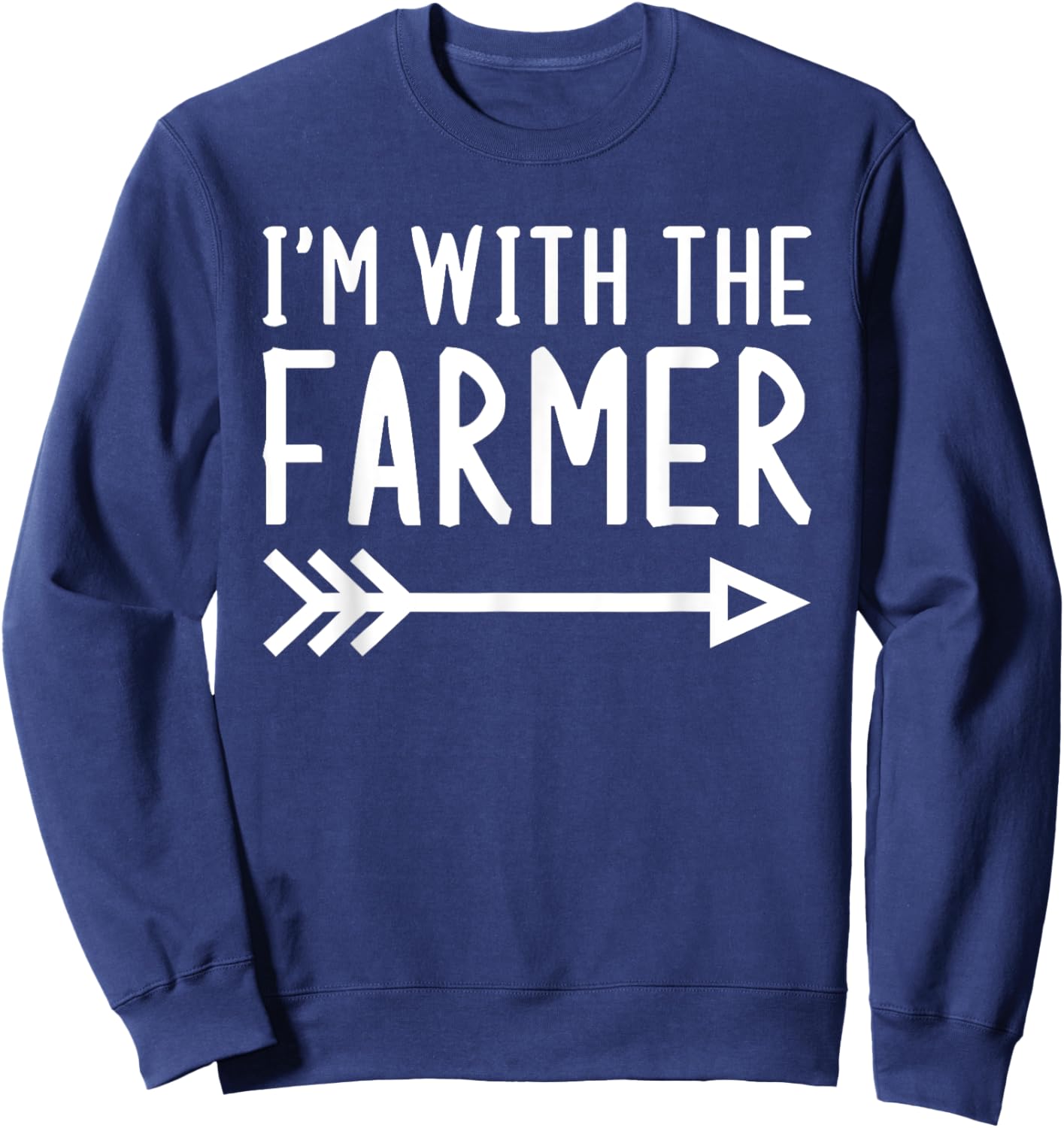 I'm With The Farmer Funny Matching Halloween Couple Costume Sweatshirt - Sweatshirt | Navy