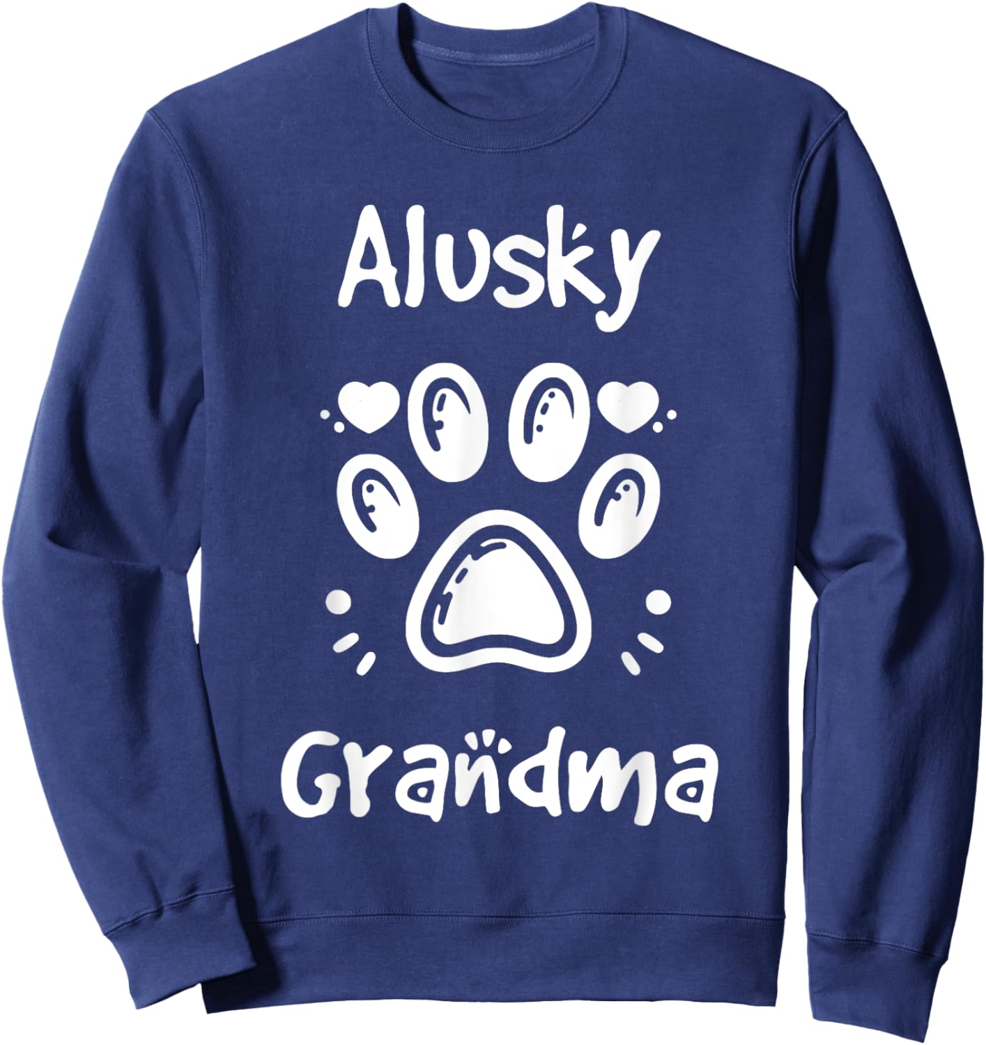 Alusky Grandma Alaskan Malamute Siberian Husky Mix Granddog Sweatshirt - Sweatshirt | Navy