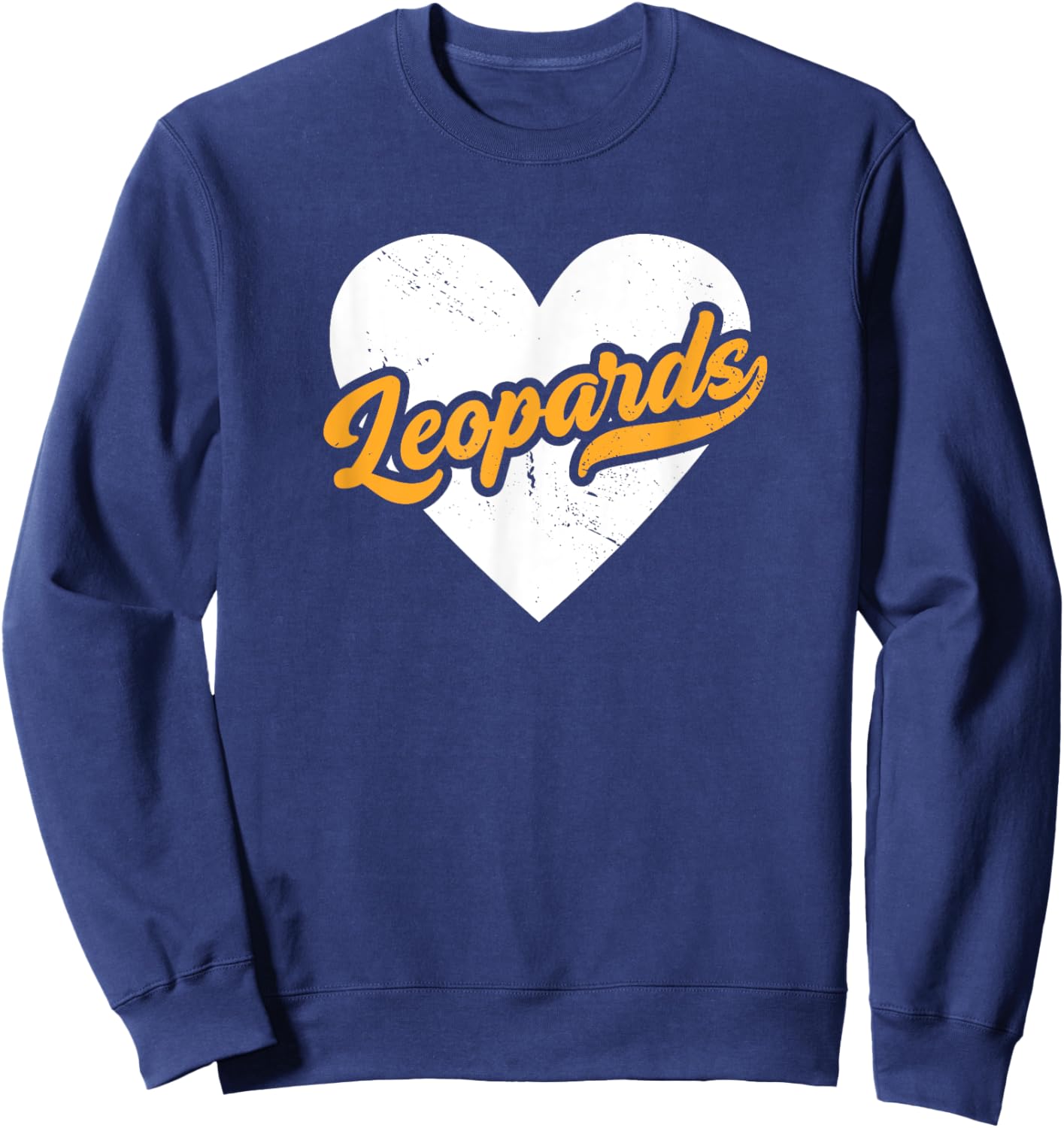 Vintage Leopards High School Go Leopards Pride Heart Sweatshirt - Sweatshirt | Navy