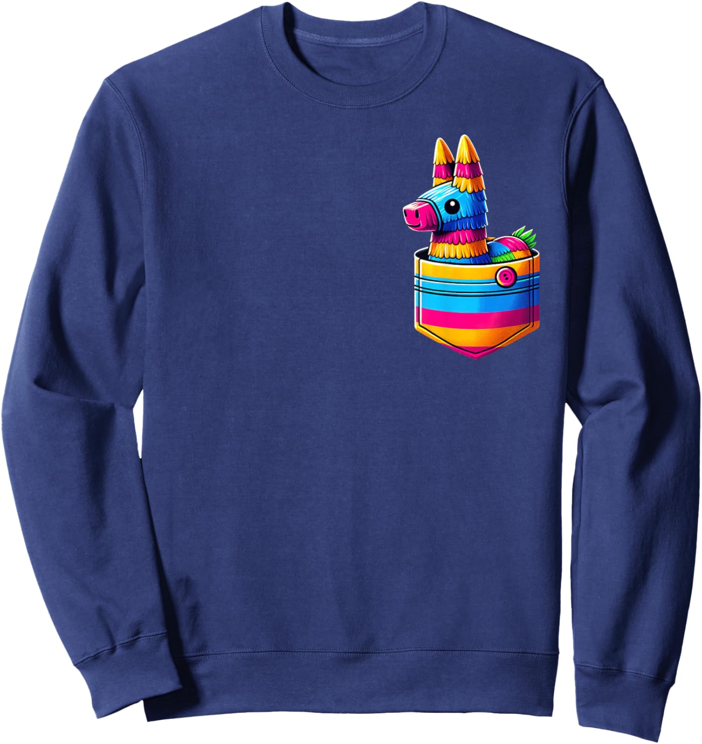 Pocket Pinata Serape Cinco De Mayo Mexican Fiesta Party Kids Sweatshirt - Sweatshirt | Navy