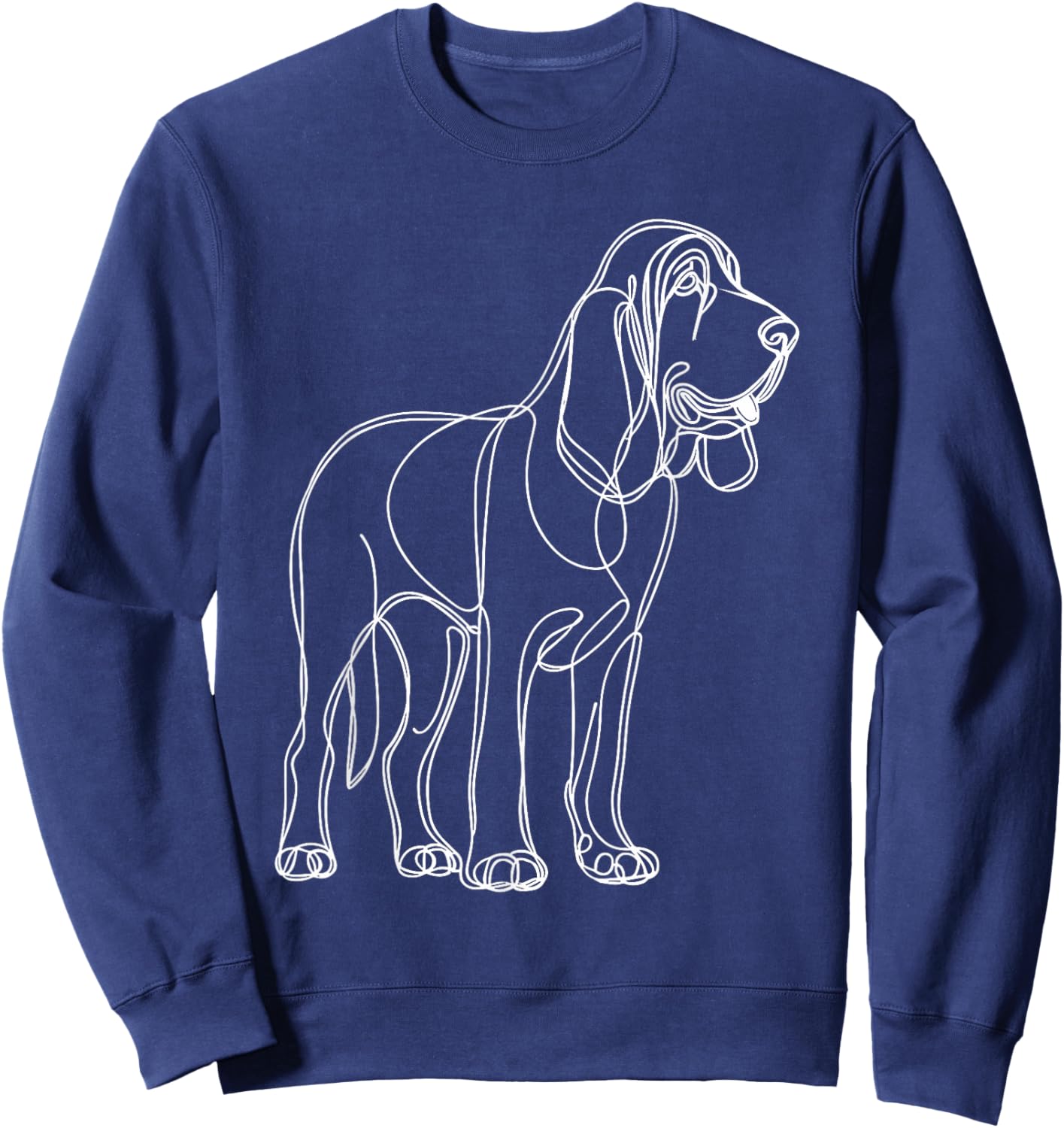 Line Art Bloodhound Dog Bloodhounds St. Hubert Hound Sweatshirt - Sweatshirt | Navy