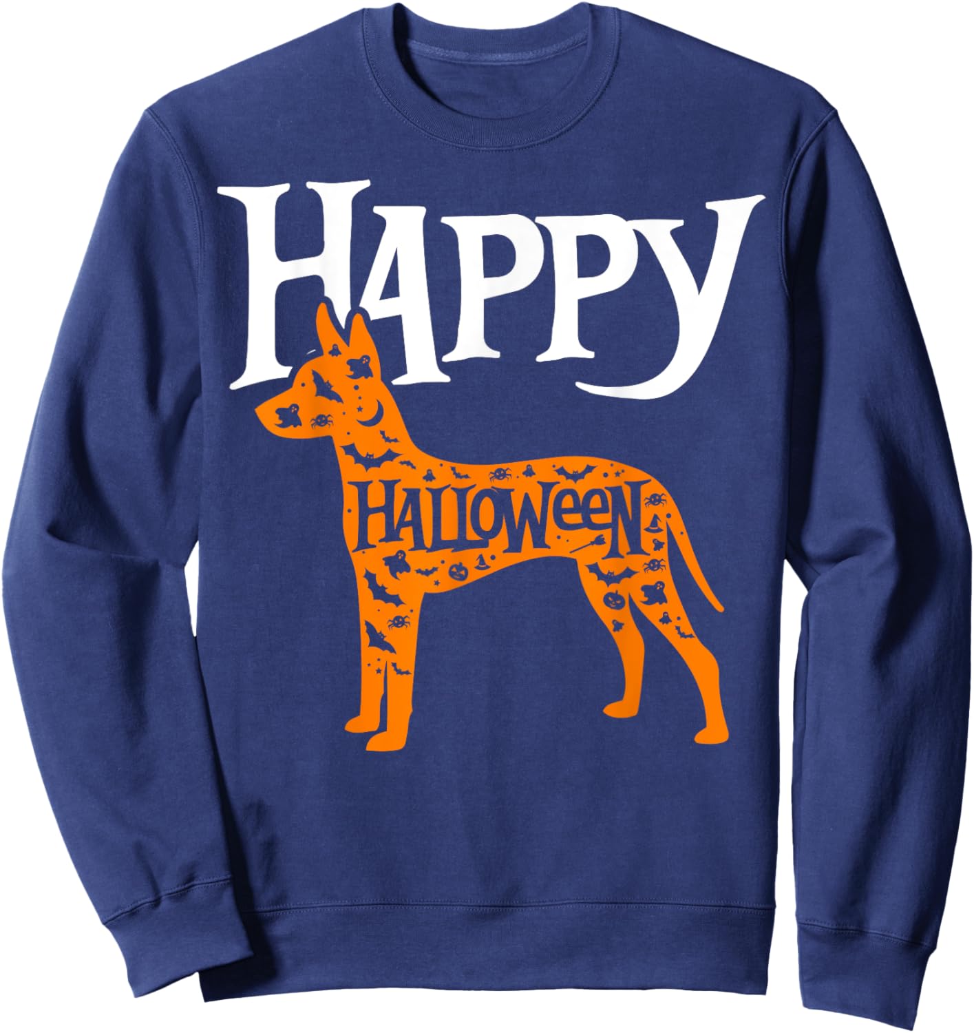 Happy Halloween Xoloitzcuintli, Mexican hairless dog Sweatshirt - Sweatshirt | Navy