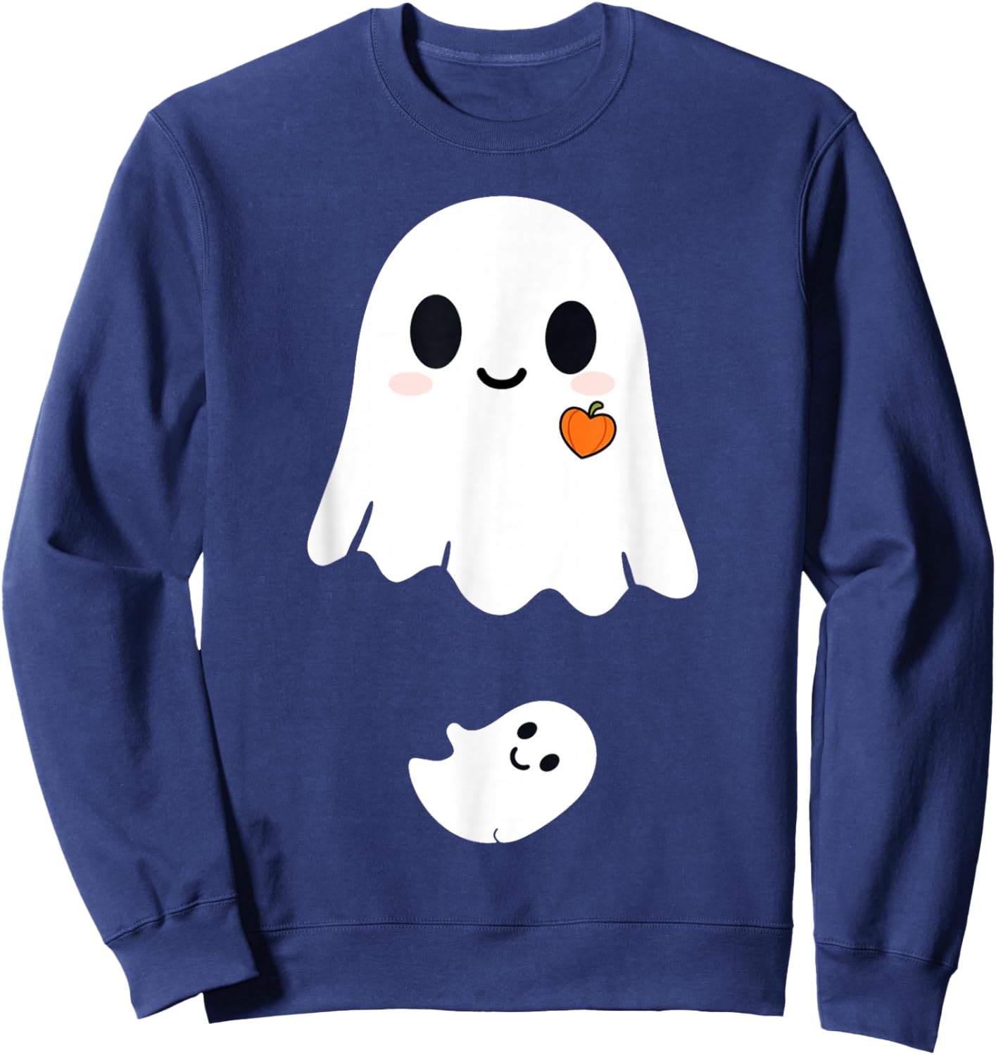 Cute Ghost Halloween Maternity Funny Pregnancy Announcement Sweatshirt - Sweatshirt | Navy
