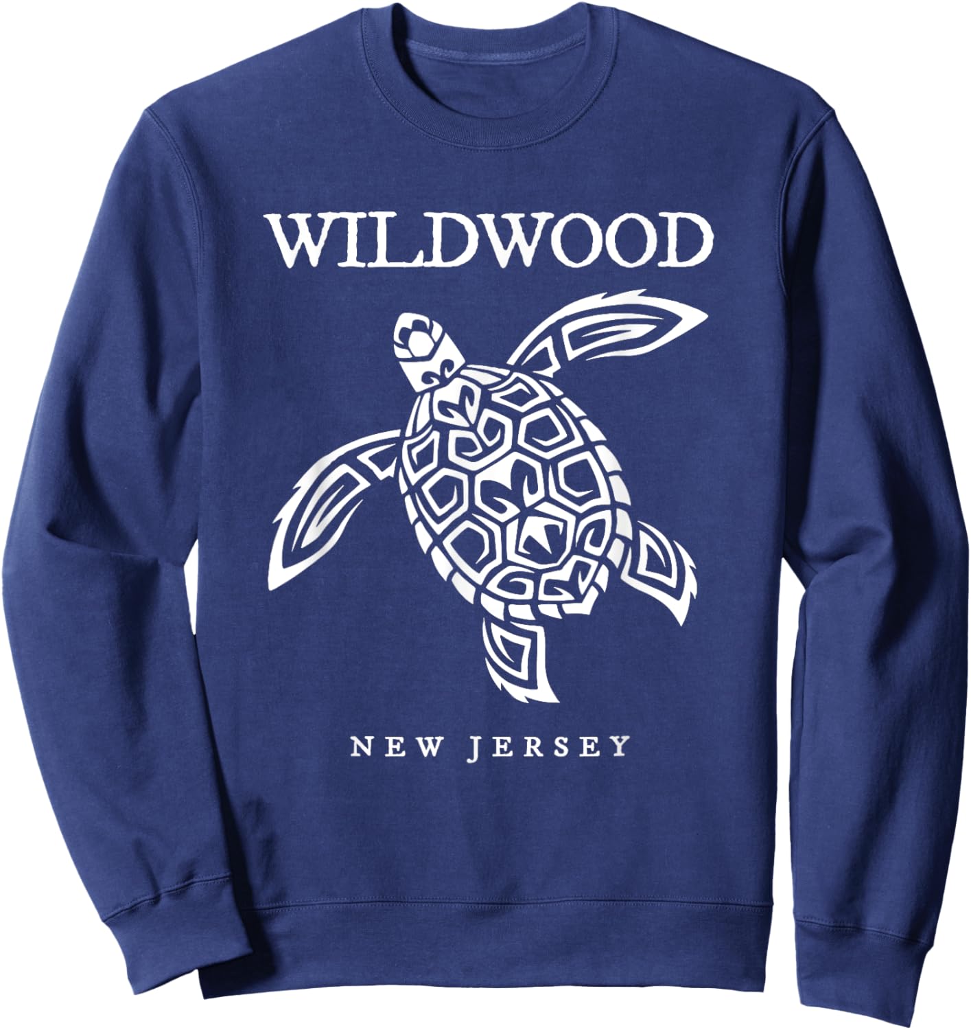 Wildwood New Jersey Sea Turtle Beach Vacation Sweatshirt - Sweatshirt | Navy