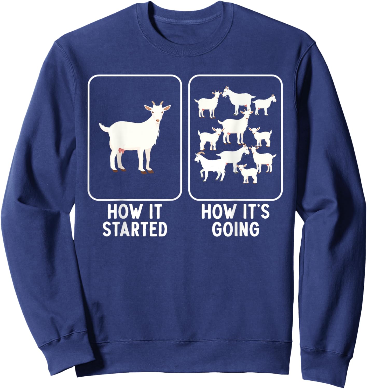 Goat Design Women Goat Themed Domestic Goat Lover Sweatshirt - Sweatshirt | Navy