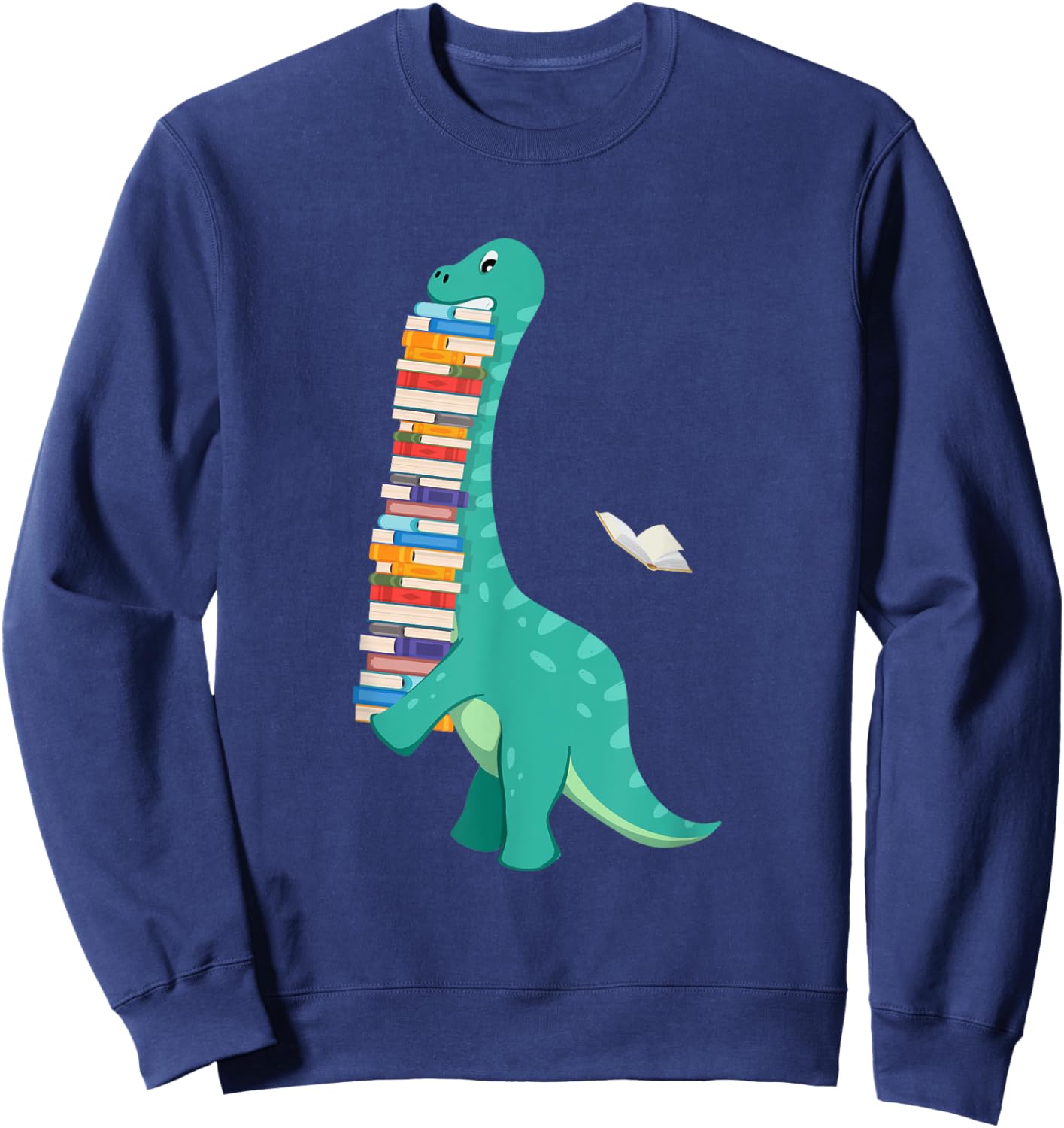 Book Dinosaur - Book Lover Reading Bookworm Reader Sweatshirt - Sweatshirt | Navy