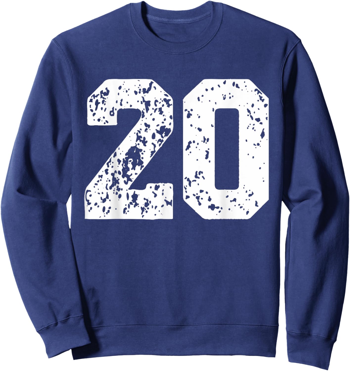 Number 20 White Best Classic College Style Birthday Funny Sweatshirt - Sweatshirt | Navy