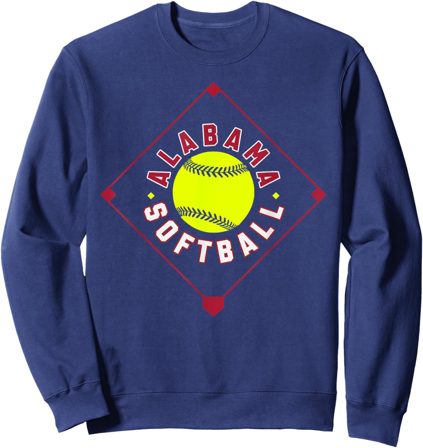 Alabama Softball Vintage Kids Team Retro Softball Fan Sweatshirt - Sweatshirt | Navy