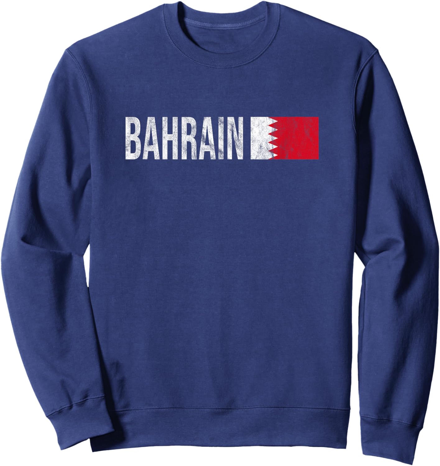Bahrain Map and Flag Souvenir - Retro Bahrain Design Sweatshirt - Sweatshirt | Navy