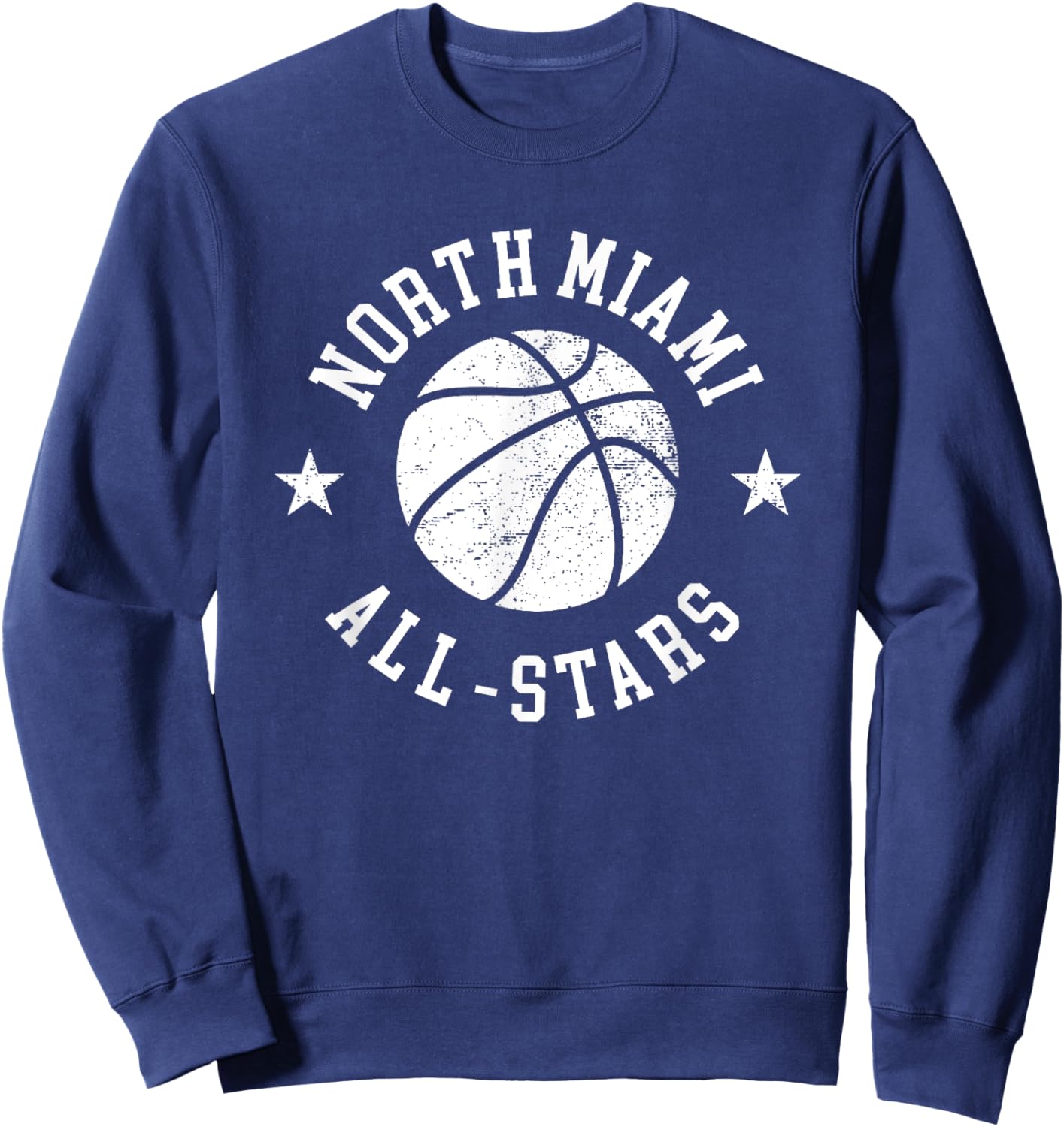 North Miami Vintage All-Stars Retro 80s Basketball Sweatshirt - Sweatshirt | Navy