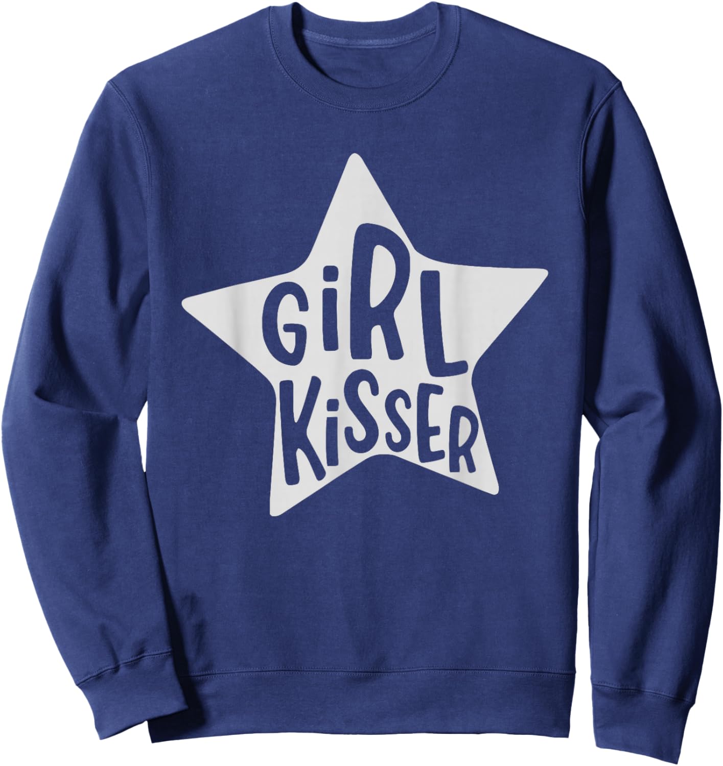 Vintage Retro Girl Kisser Heart Love Lesbians LGBT Pride Sweatshirt - Sweatshirt | Navy