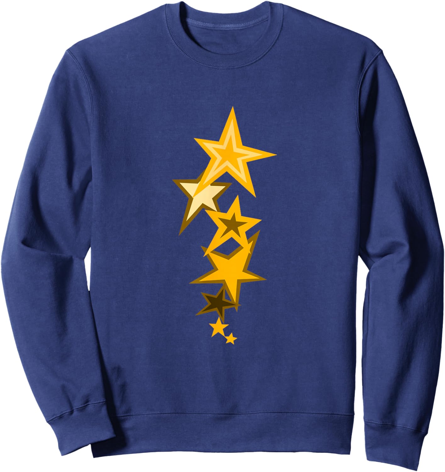 University Varsity-Gold Color Vertical Stars Yellow Sweatshirt - Sweatshirt | Navy