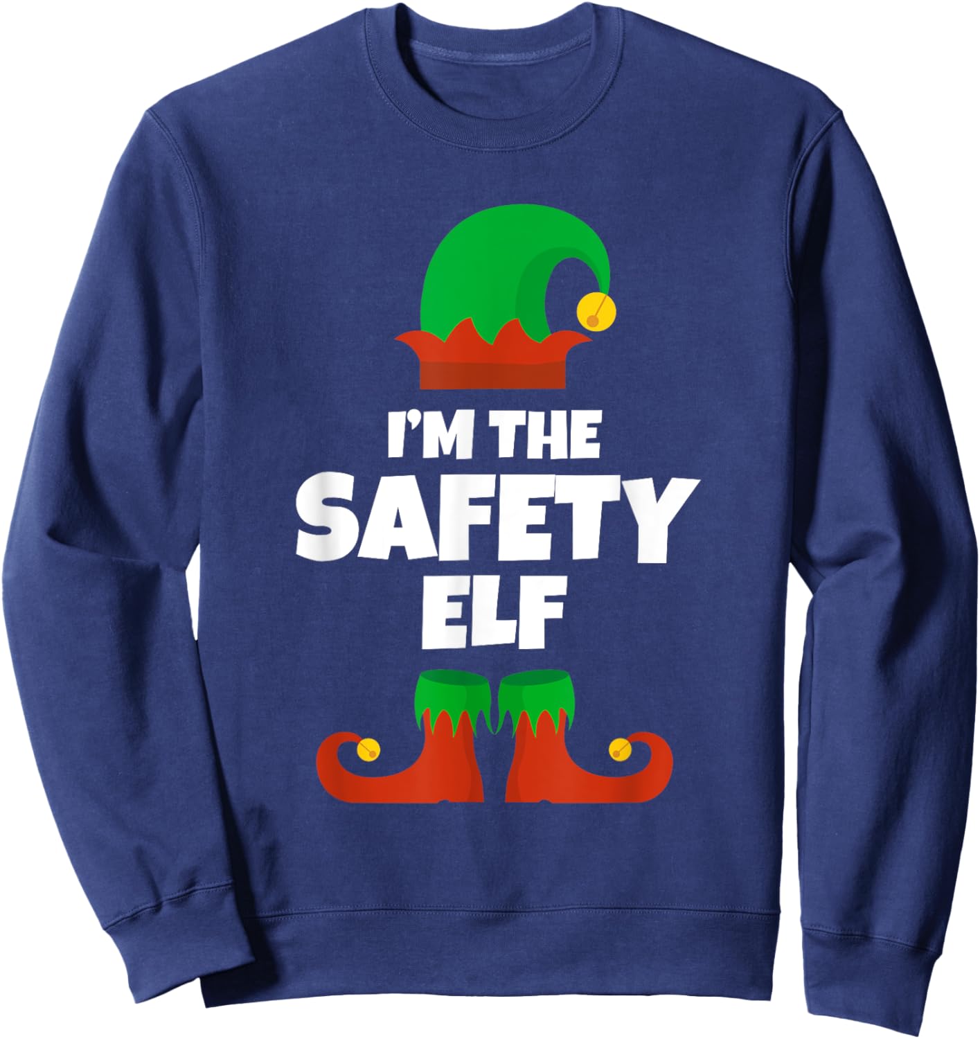 I'm The Safety Elf Family Pajama Christmas Officer Manager Sweatshirt - Sweatshirt | Navy