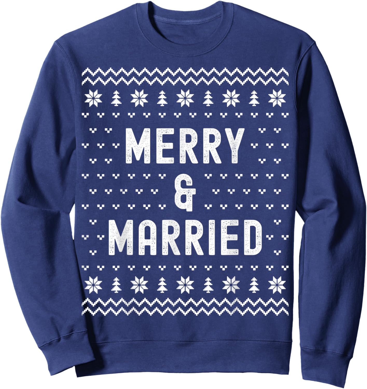 Merry & Married Matching Couples First Christmas as Mr & Mrs Sweatshirt - Sweatshirt | Navy