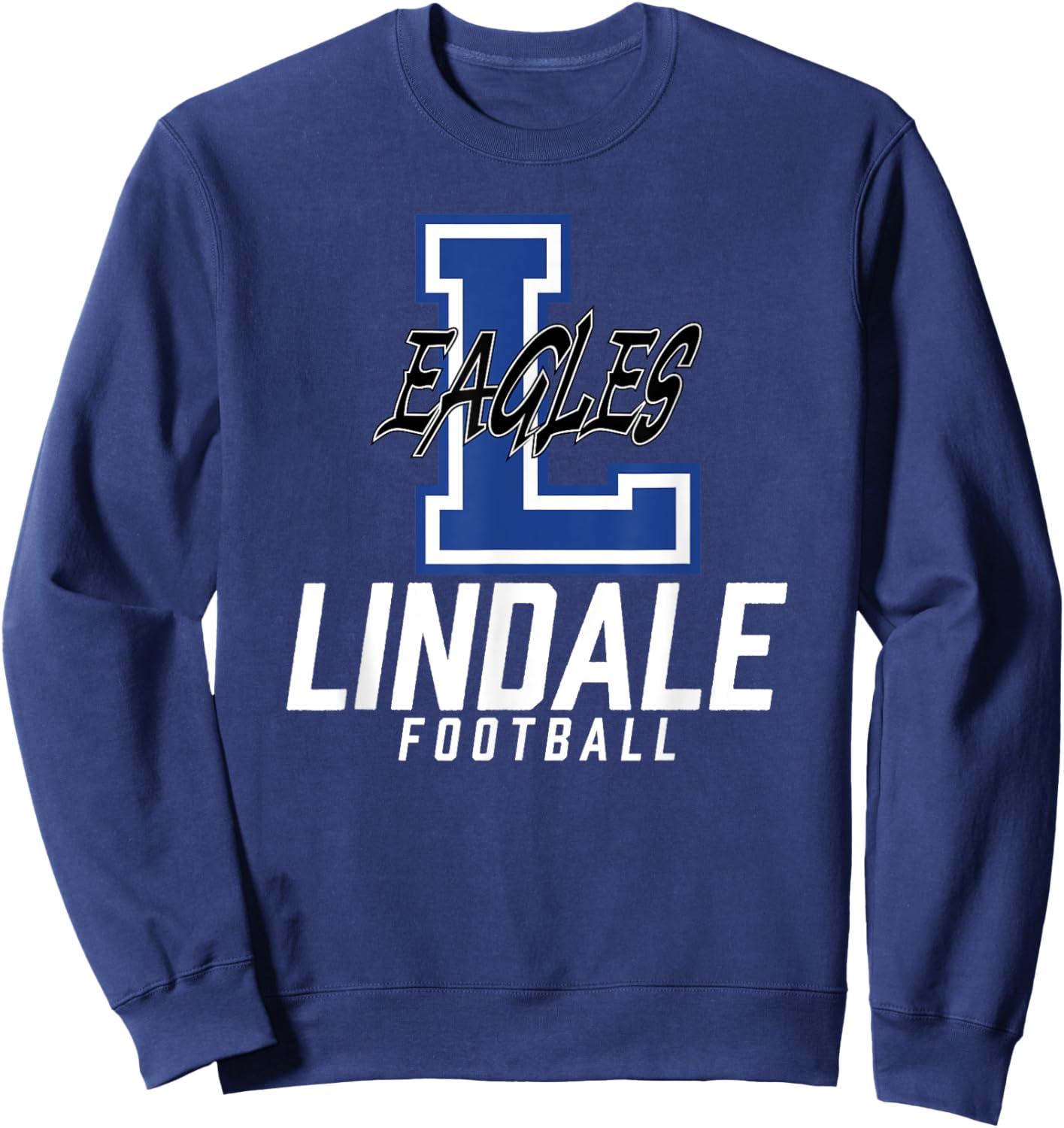 Lindale Eagles Logo Football Team HS Sweatshirt - Sweatshirt | Navy