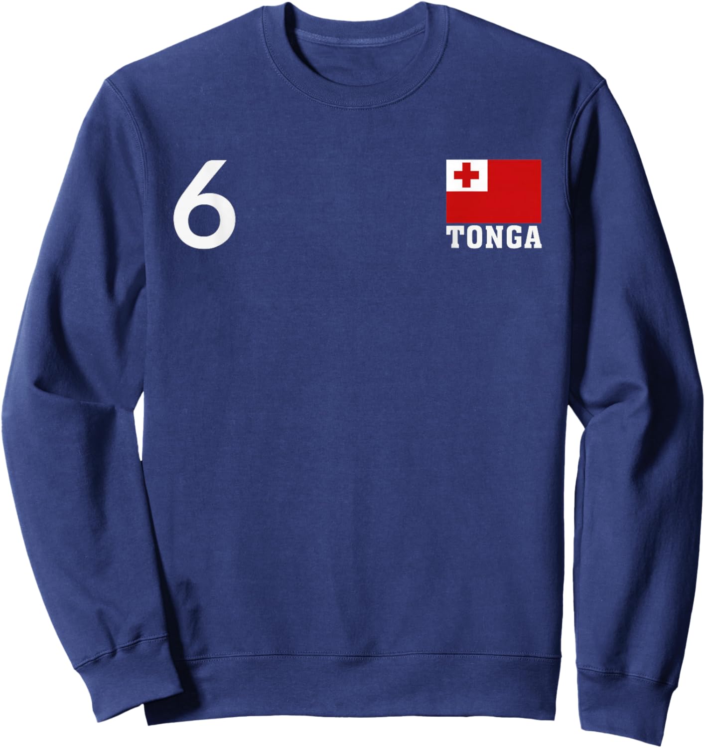 Tonga Number 6 National Flag Country Heritage Sweatshirt - Sweatshirt | Navy