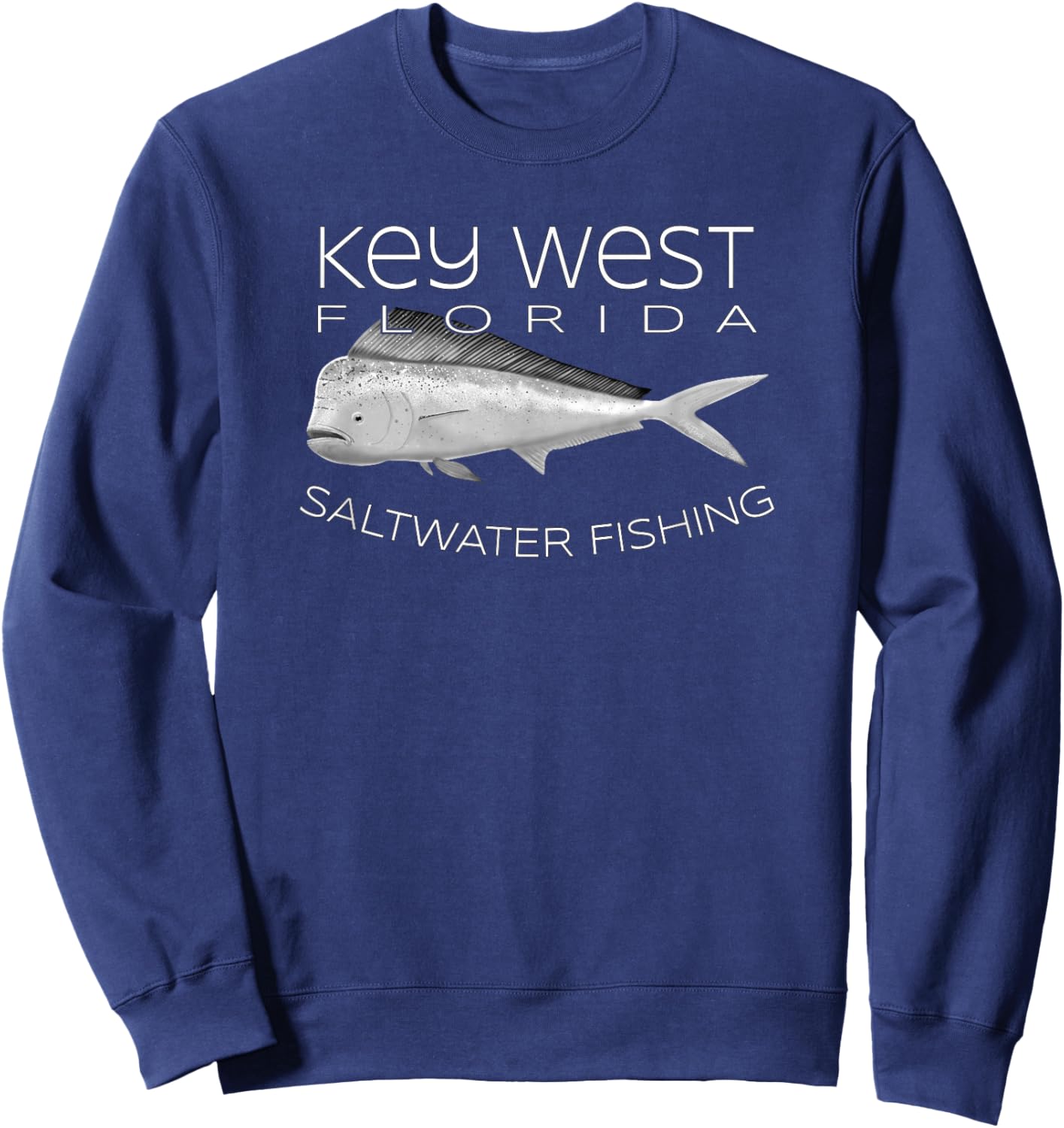 Saltwater Deep Sea Fishing Key West Florida Mahi Mahi Sweatshirt - Sweatshirt | Navy