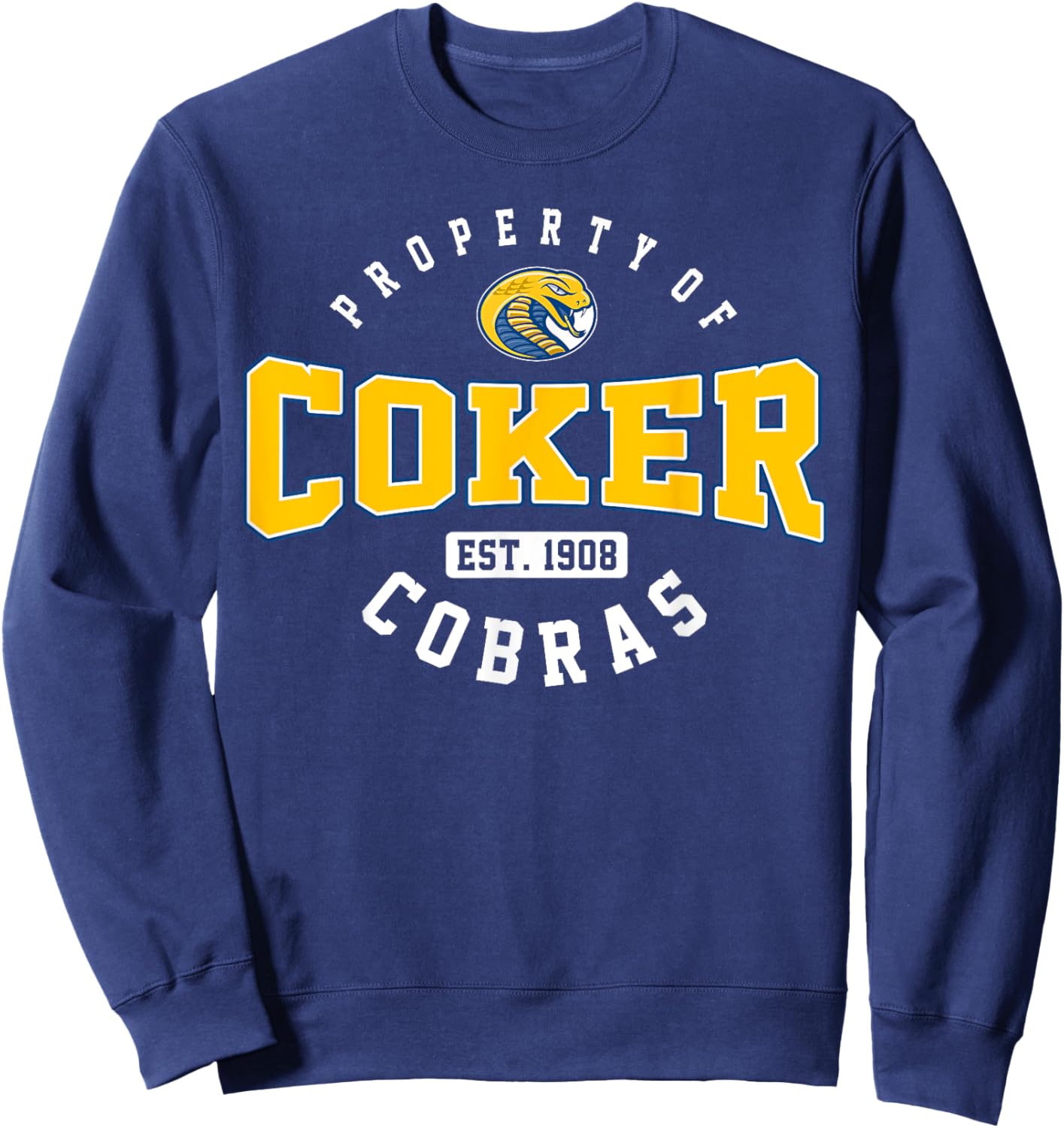 Property of Coker College University Cobras Vintage Design Sweatshirt - Sweatshirt | Navy