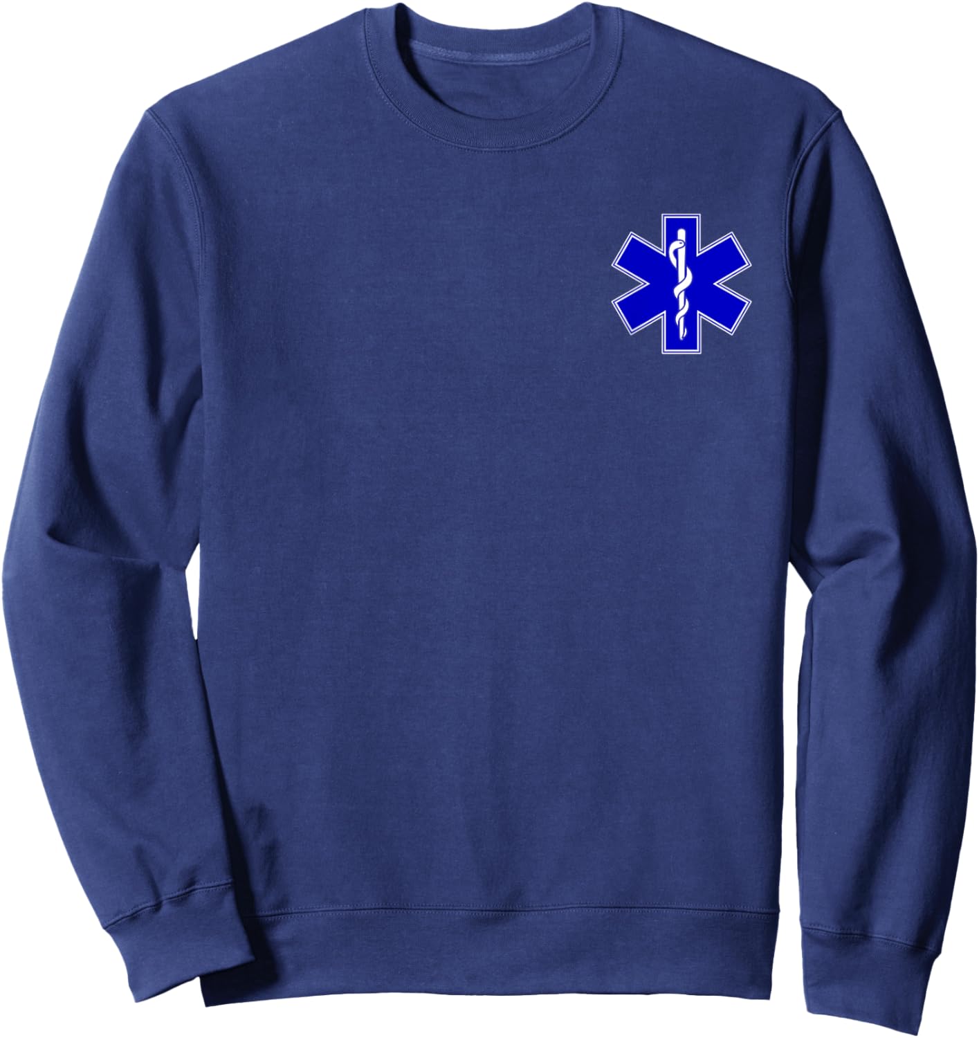 Star of Life Rod of Asclepius Emt Ems Paramedic Medic Sweatshirt - Sweatshirt | Navy