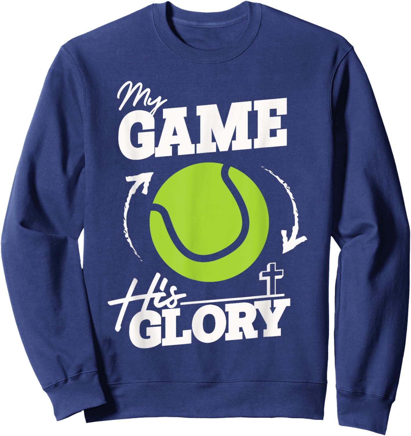 My Game His Glory - Teen Boy Christian Tennis Sweatshirt - Sweatshirt | Navy