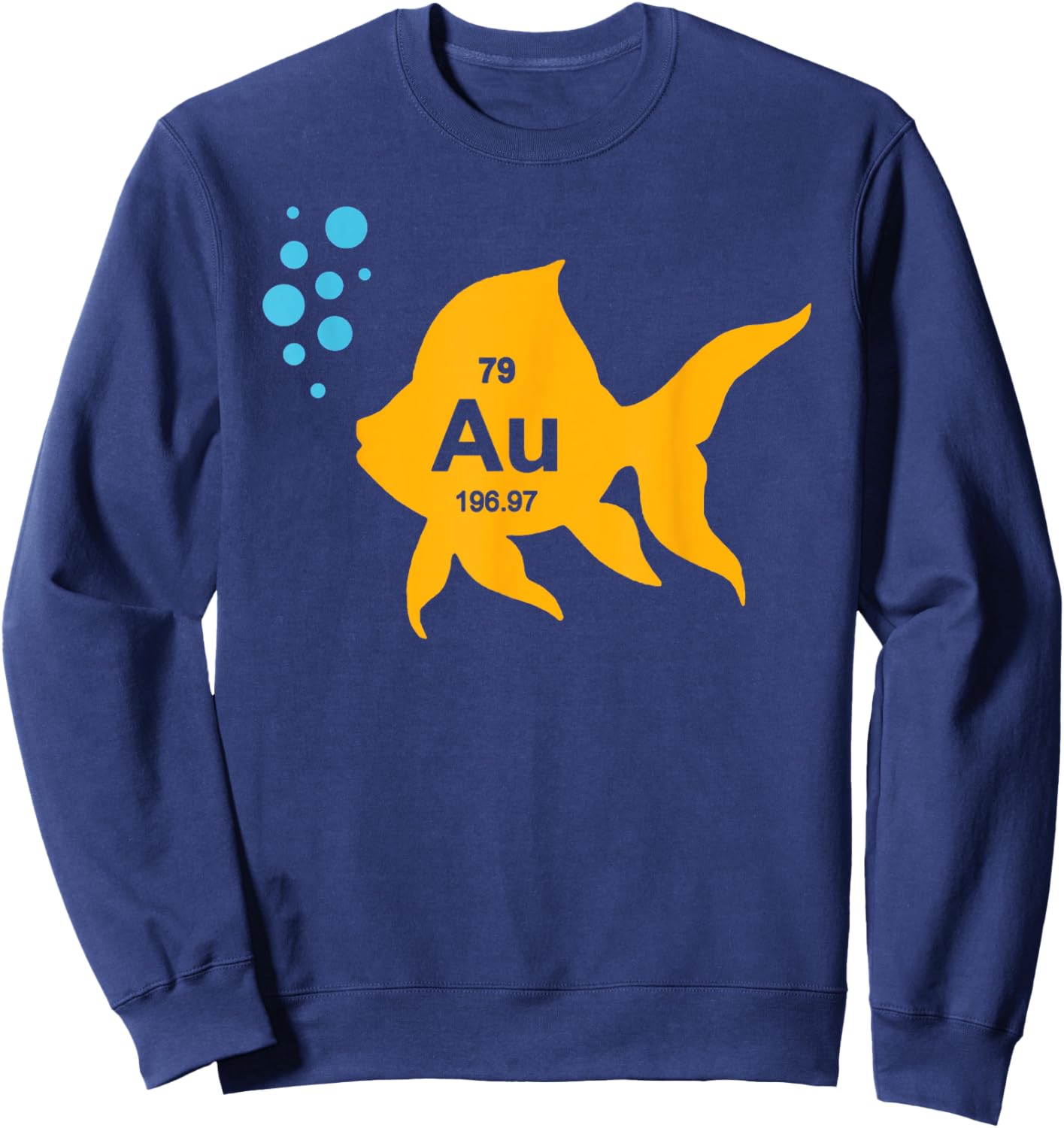 Funny Chemistry Periodic Table Elemental Gold Fish Sweatshirt - Sweatshirt | Navy