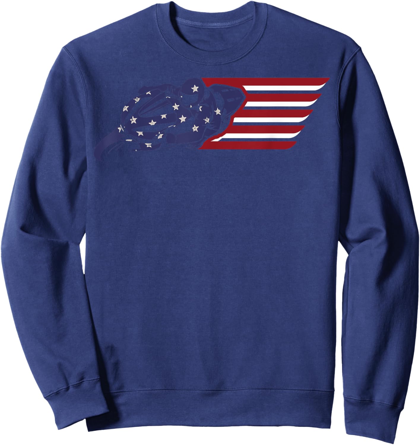American Flag Super Bike Moto GP 4th of July Dirt Bikers Sweatshirt - Sweatshirt | Navy