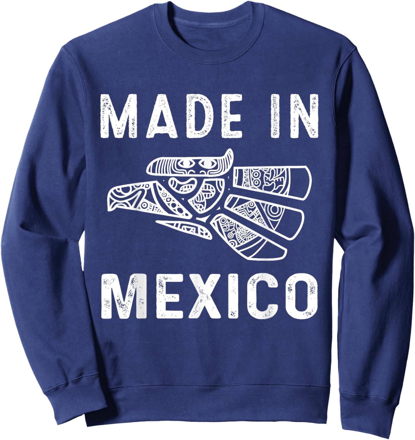 Mexico Vintage Mexican Flag Pride Hecho en Mexico Jersey Sweatshirt - Sweatshirt | Navy