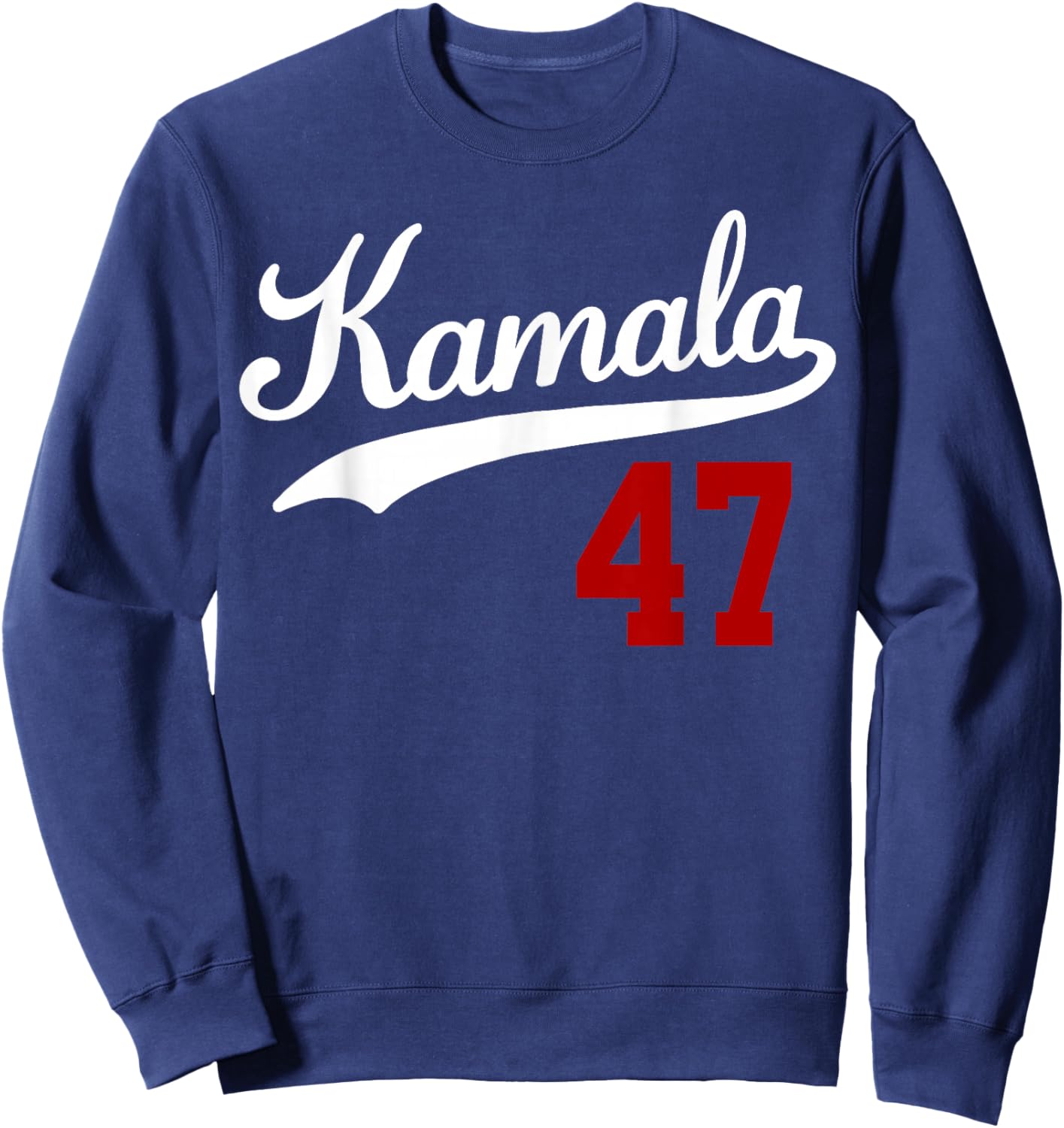 Vintage Madam President Harris 2024 KAMALA 47 Blue Jersey Sweatshirt - Sweatshirt | Navy