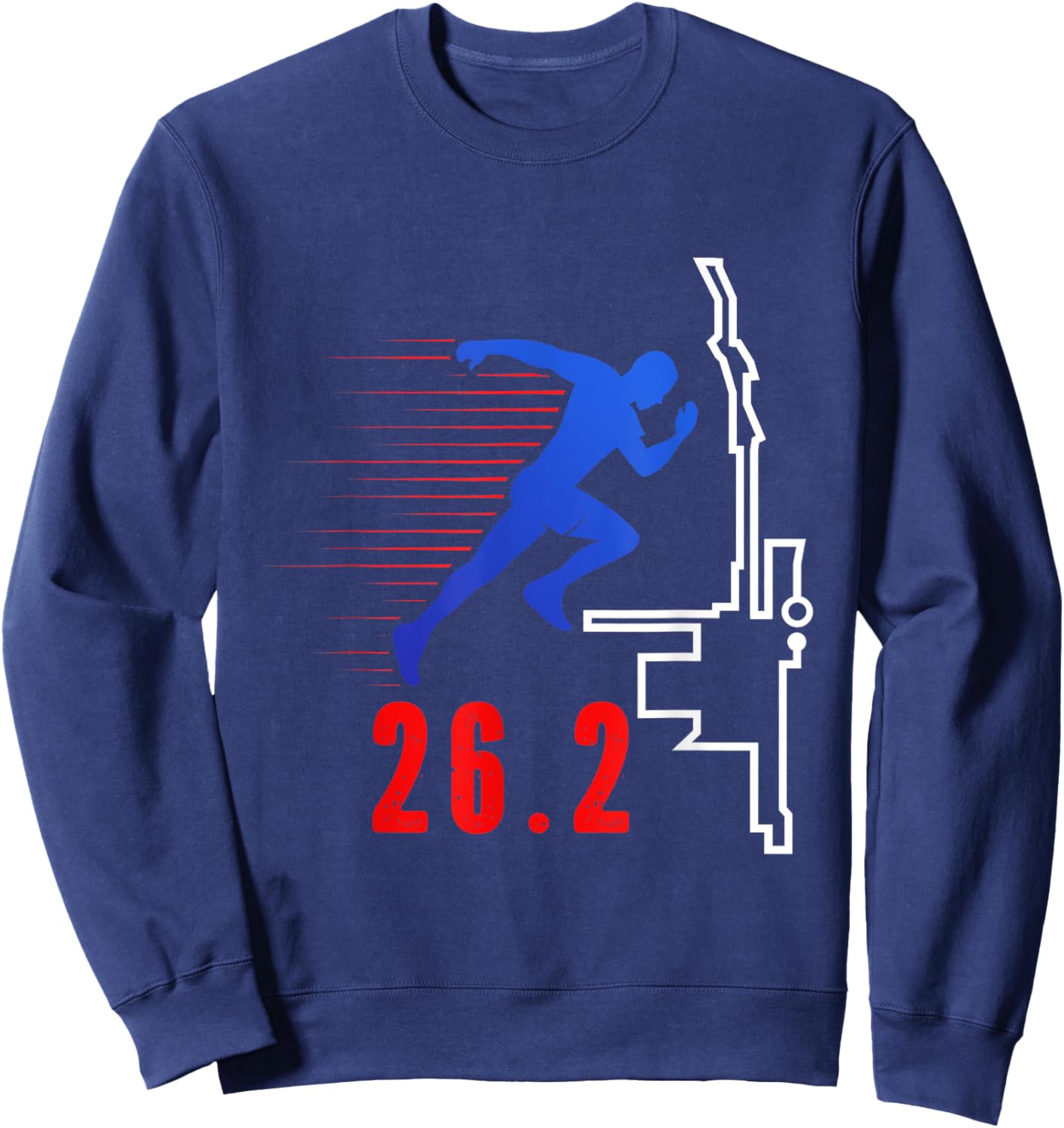 Chicago 26.2 miles Marathon Runner 2024 Sweatshirt - Sweatshirt | Navy