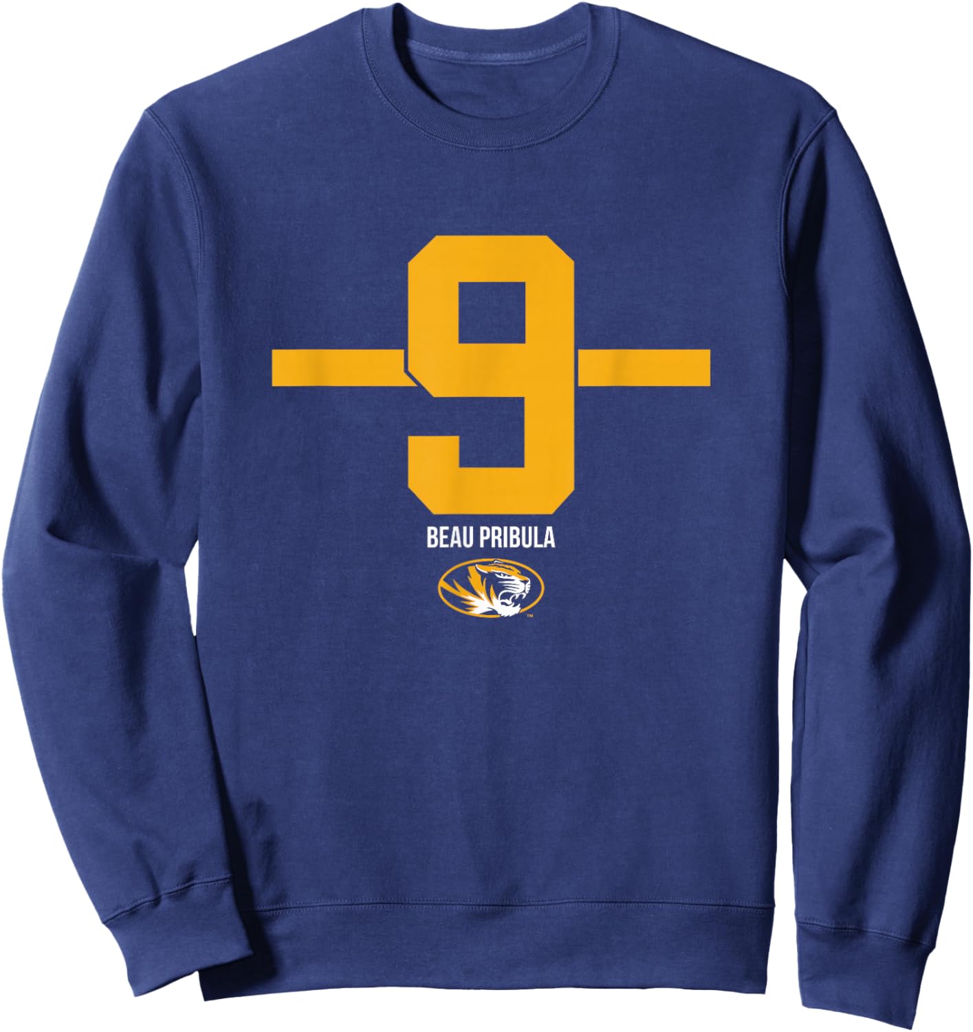Missouri Football: Beau Pribula 9 Stripe Sweatshirt - Sweatshirt | Navy
