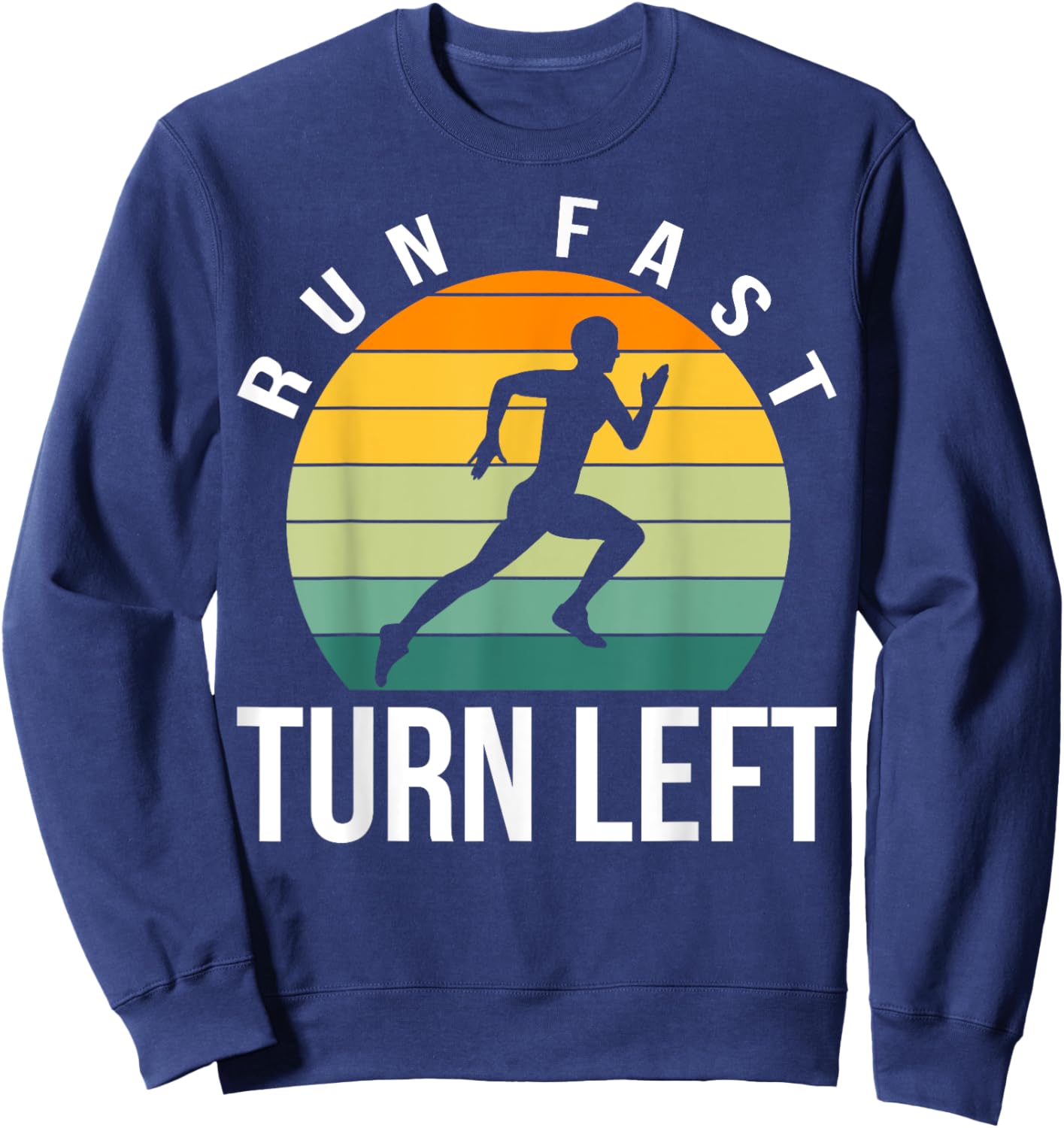 Run Fast Turn Left Track Sweatshirt - Sweatshirt | Navy