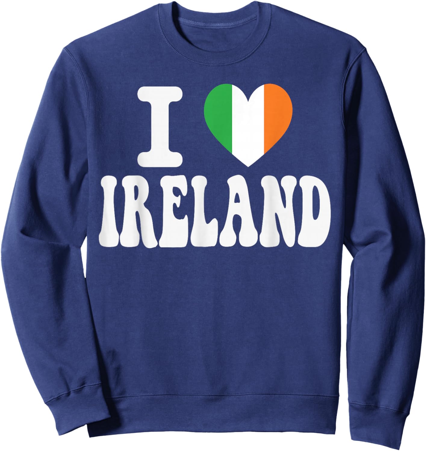 I Love Ireland Heart Flag Retro Travel Souvenir Sweatshirt - Sweatshirt | Navy