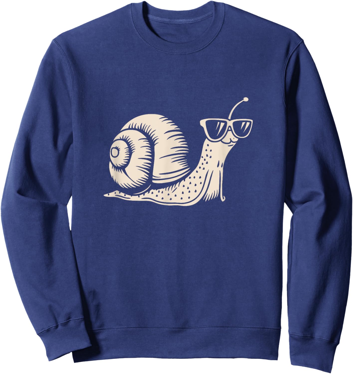 Funny snail with sunglasses in summer mode vintage style Sweatshirt - Sweatshirt | Navy