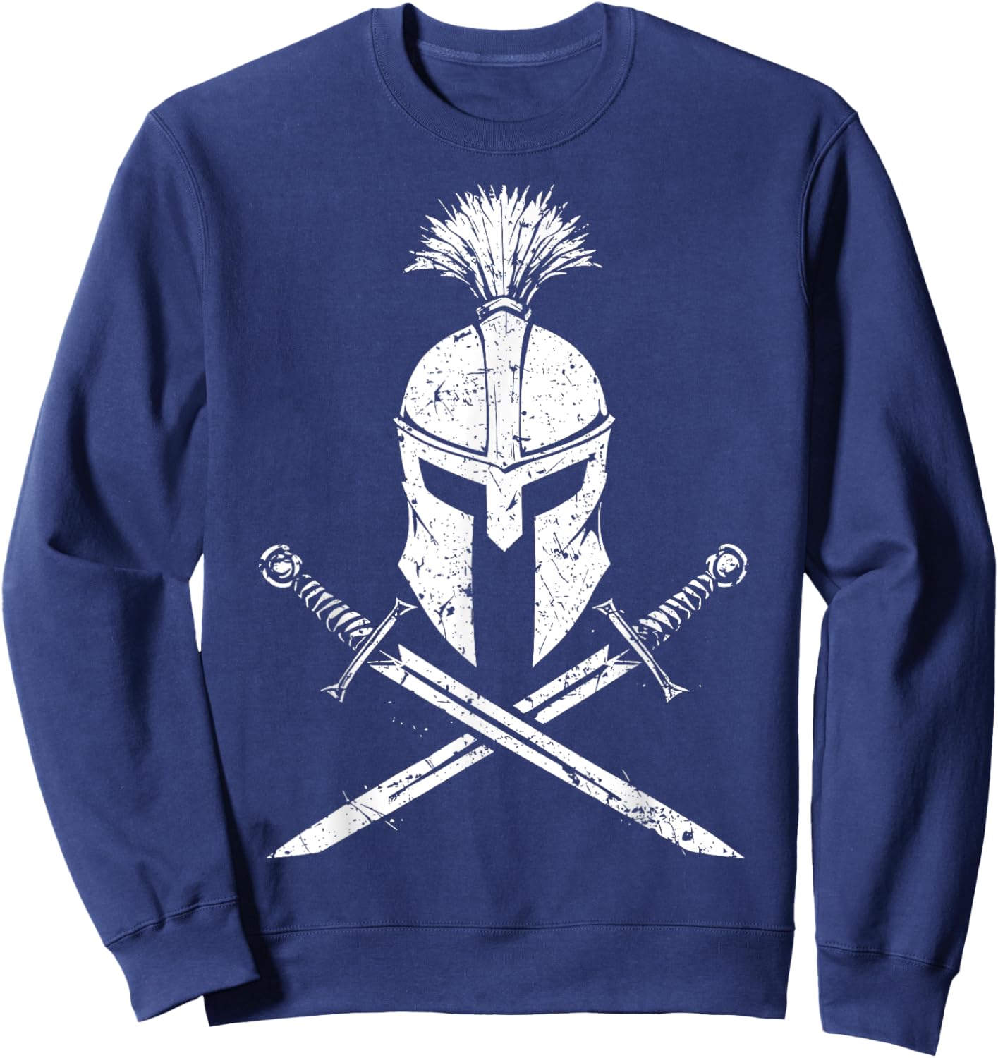 Ancient Roman Legion Grunge Helmet and Swords Art Sweatshirt - Sweatshirt | Navy