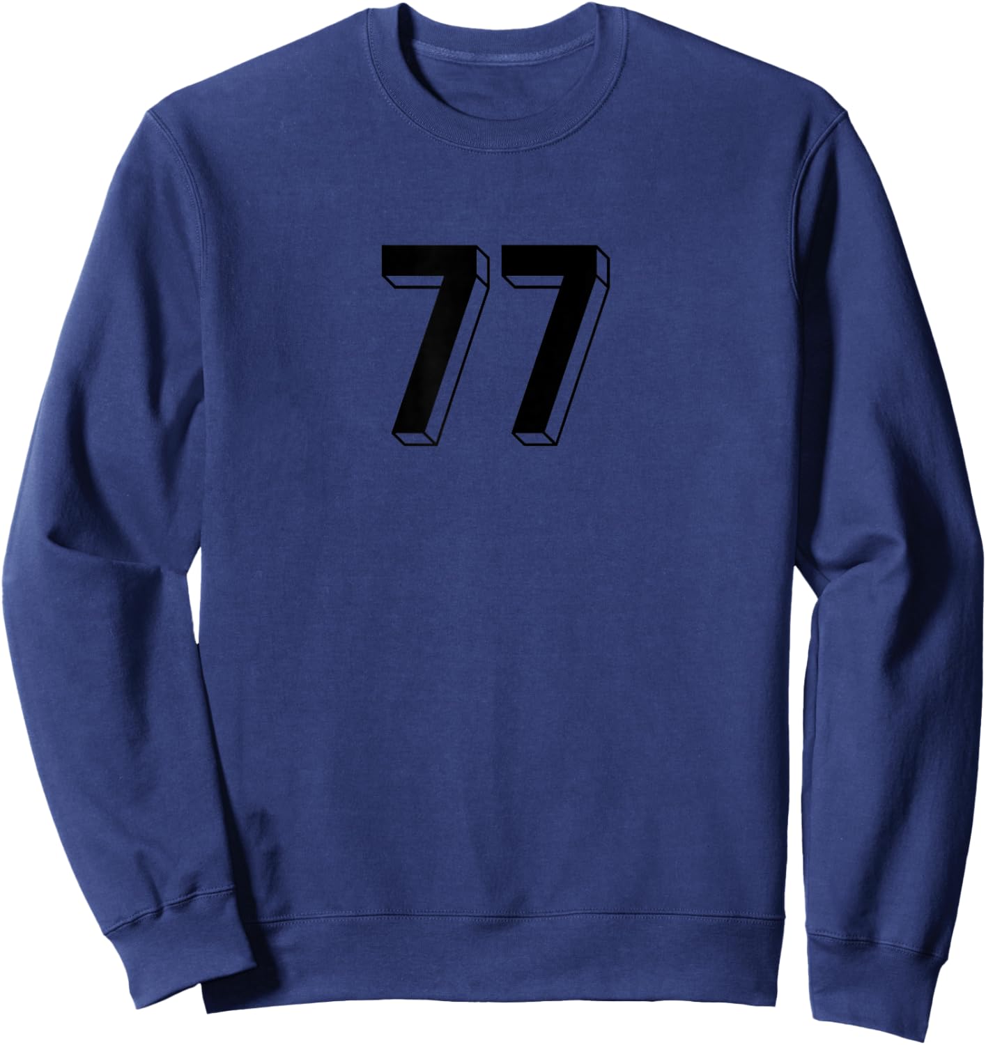 Number 77 - Retro 80s 90s Soccer Team Jersey Numbered Sweatshirt - Sweatshirt | Navy