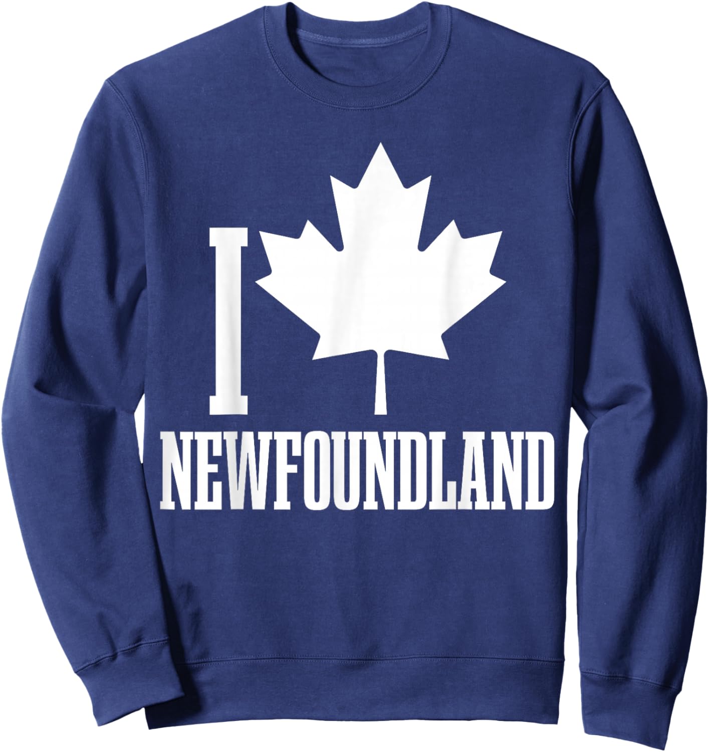 Newfoundland Canada Maple Leaf Red Canadian Flag Pride Sweatshirt - Sweatshirt | Navy