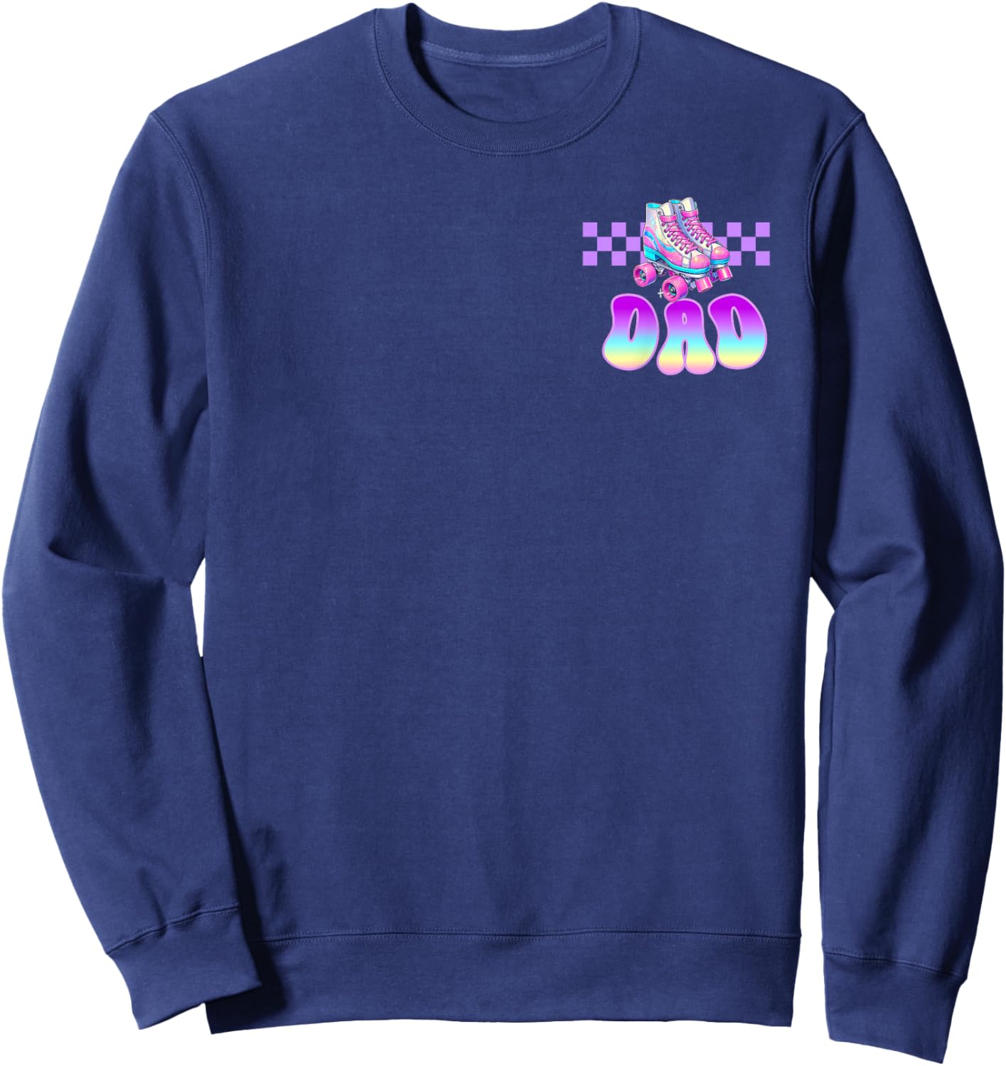 Dad of The Birthday Girl Rolling Skate Bday Family Matching Sweatshirt - Sweatshirt | Navy