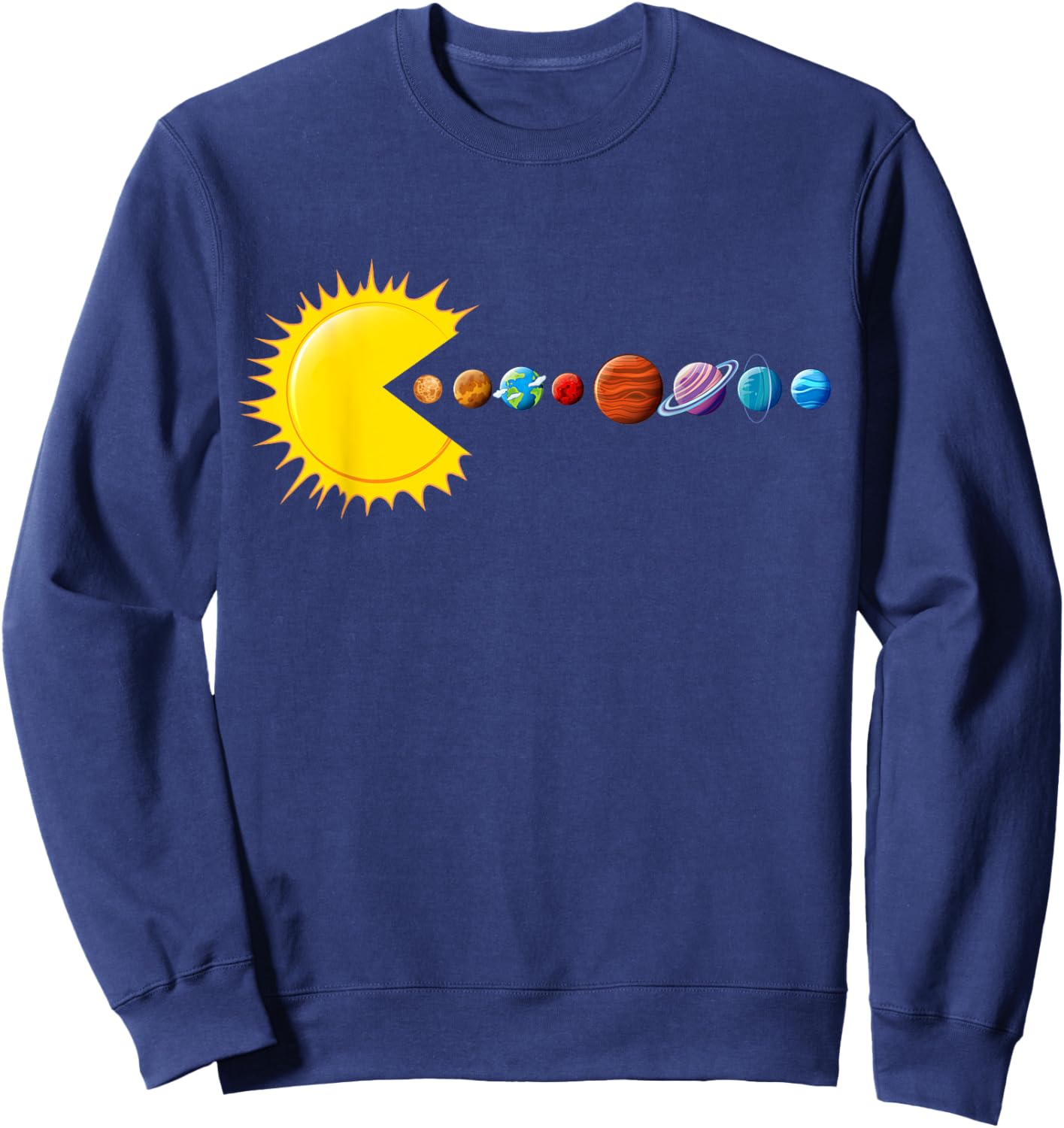 Funny Planetary System Planets Sun- Space & Pluto Astronomy Sweatshirt - Sweatshirt | Navy